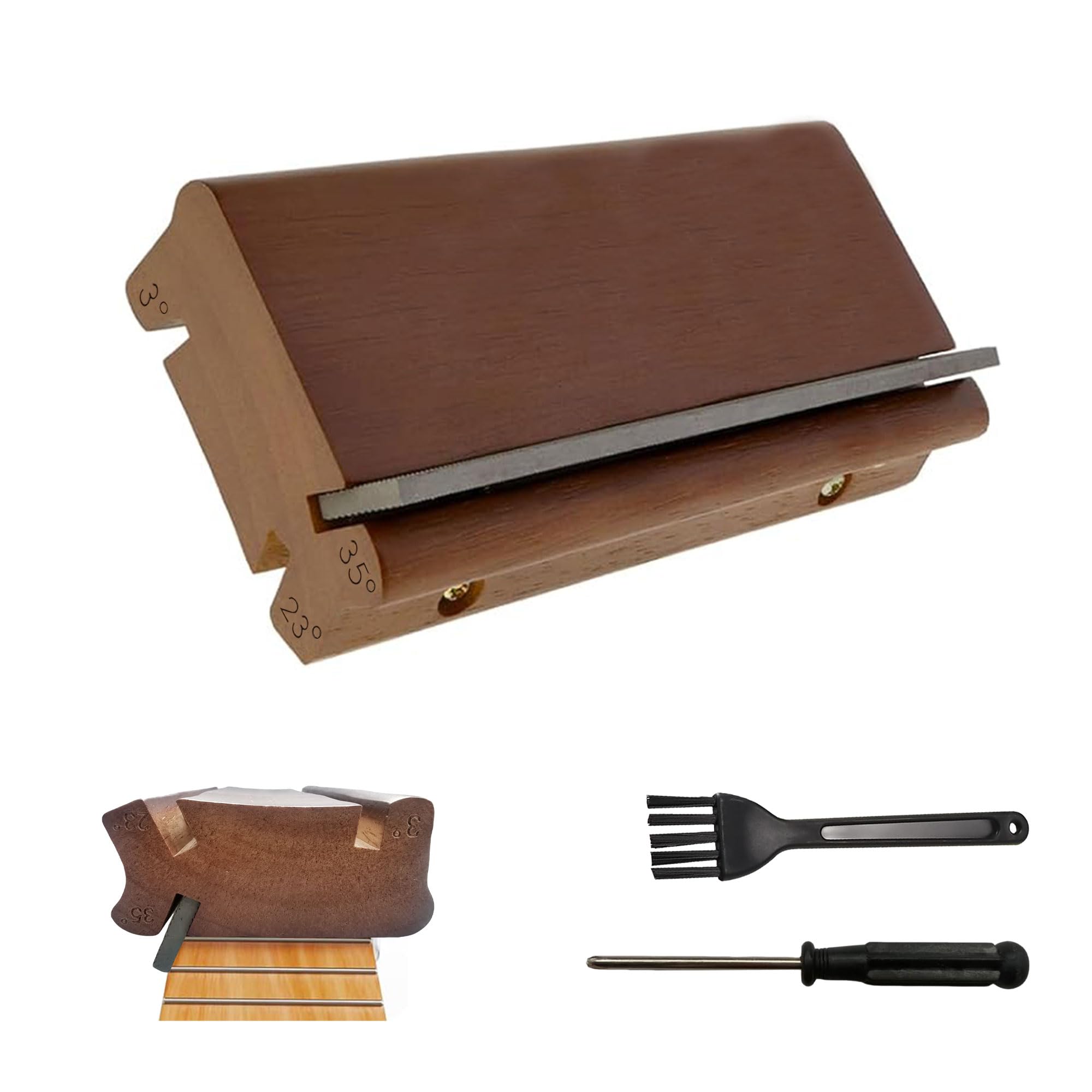 Guitar Fret End Dressing File, 3/23/35 Degree Fret Beveling File. Luthier Tools for Rounding, Shaping And Deburring