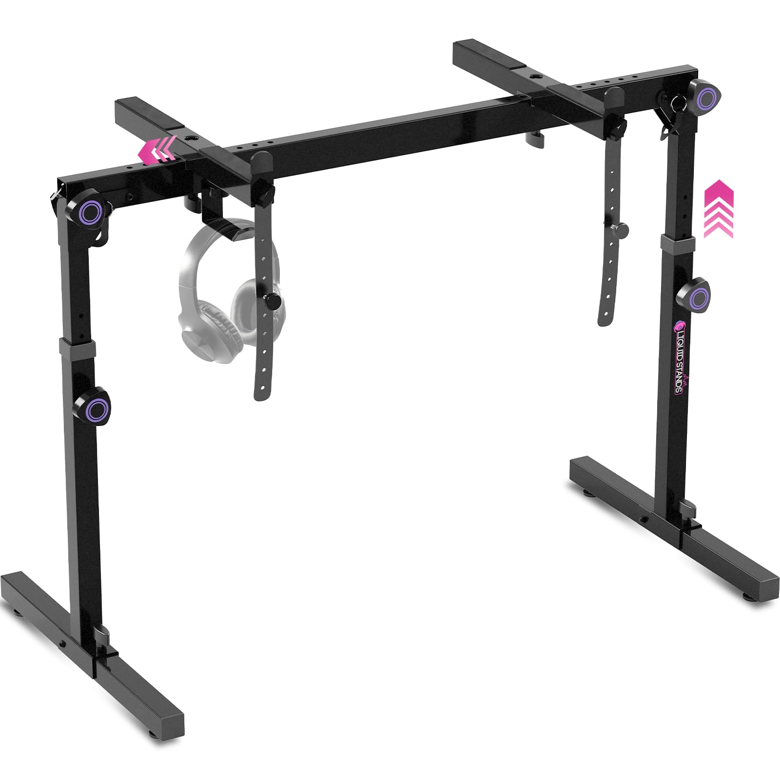 Liquid Stands Table Style Foldable Piano Keyboard Stand 54-88 Key - Heavy-Duty Music Piano Stand, Adjustable Height & Width, Hea