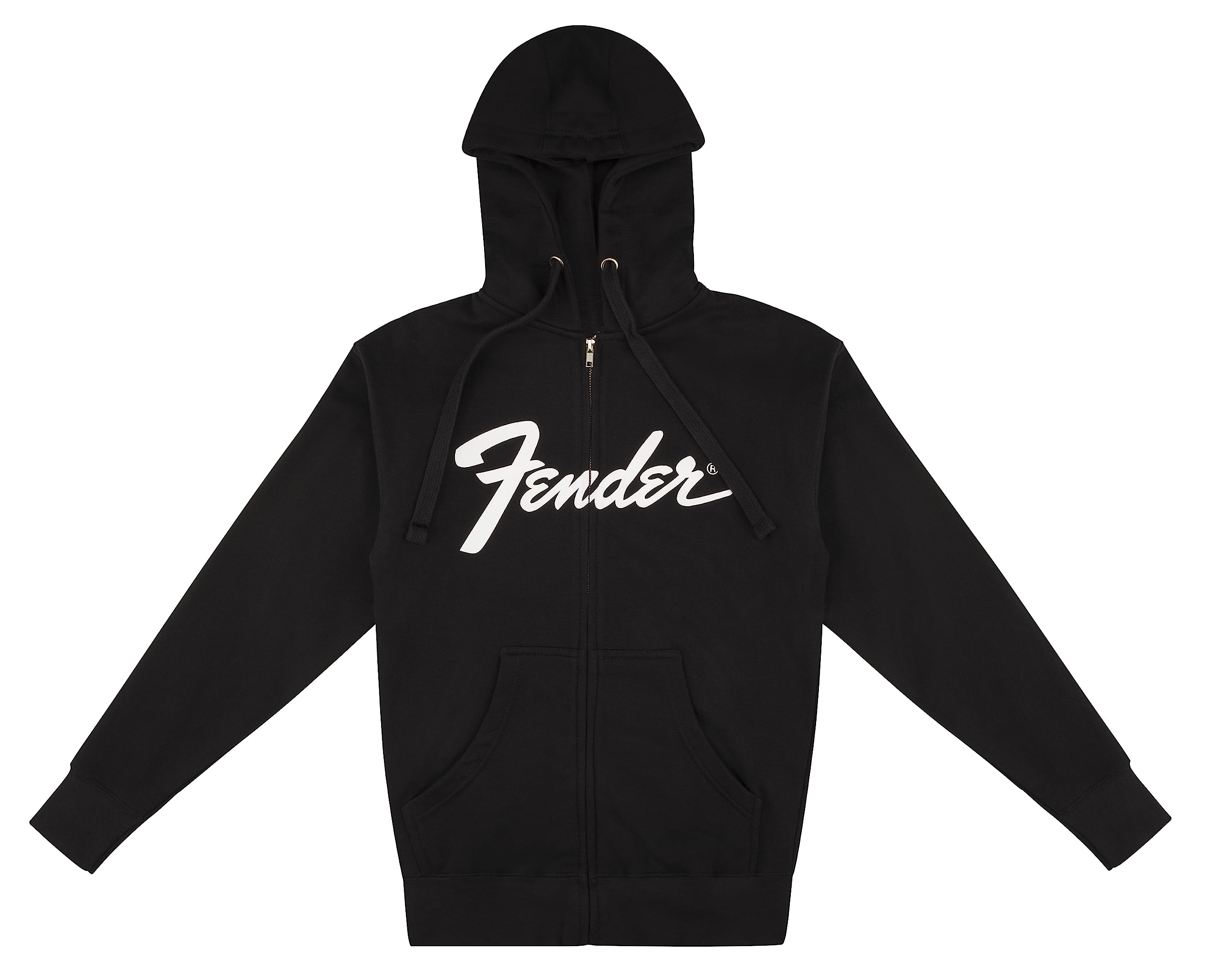 Fender Transition Logo Zip Front Hoodie, Black, M