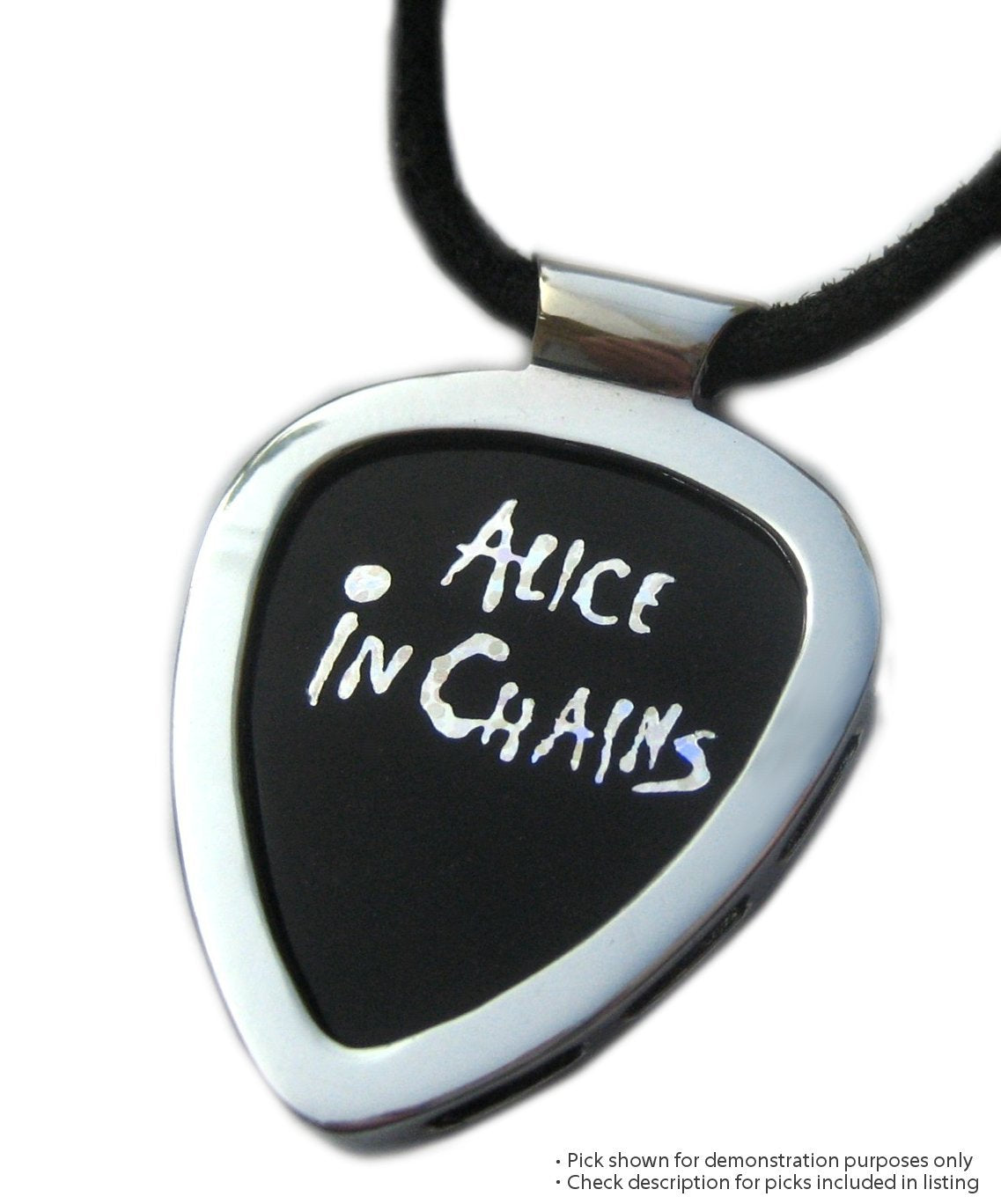 PickBay Guitar Pick Holder Pendant Necklace (CHROME Stainless Steel) & FENDER Guitar Pick Set (Authentic & Original)