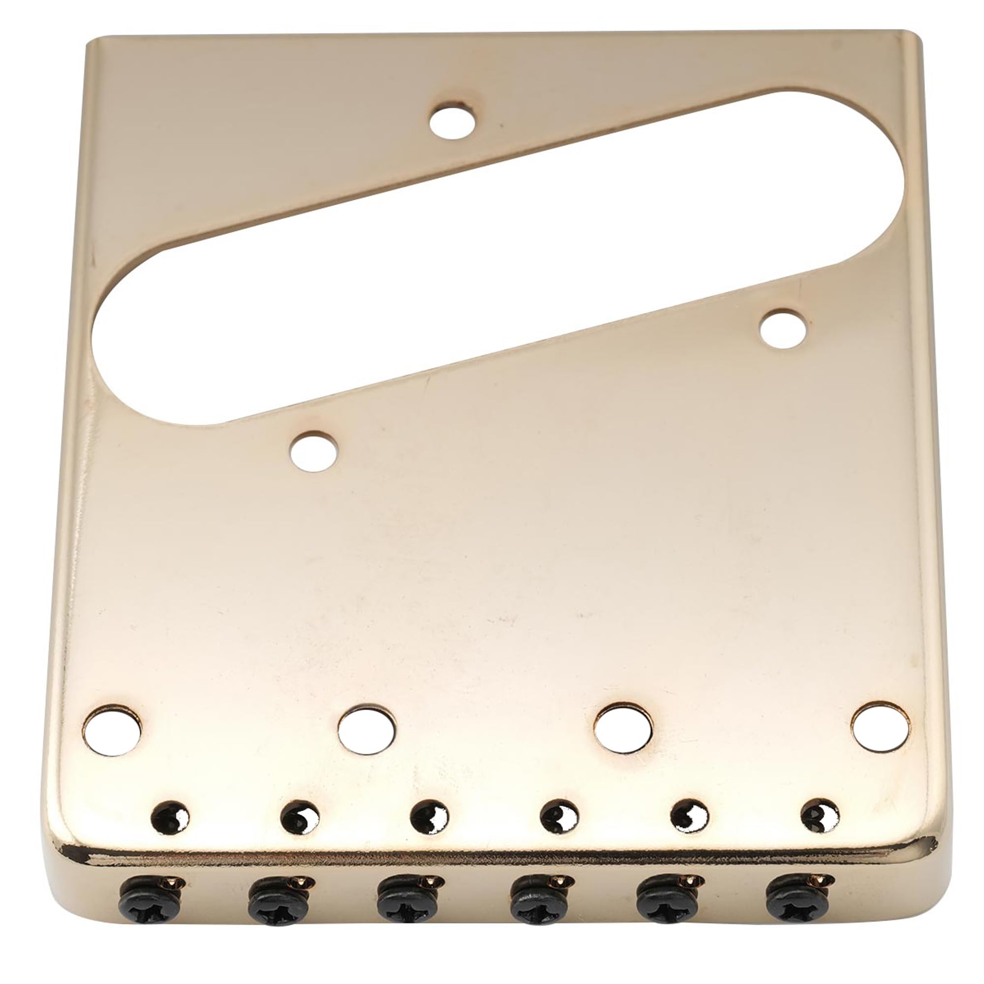 Musiclily Pro 54mm Vintage Telecaster Bridge with Barrel Brass 6-Saddle for Squier and Import Tele Style Electric Guitar, Gold