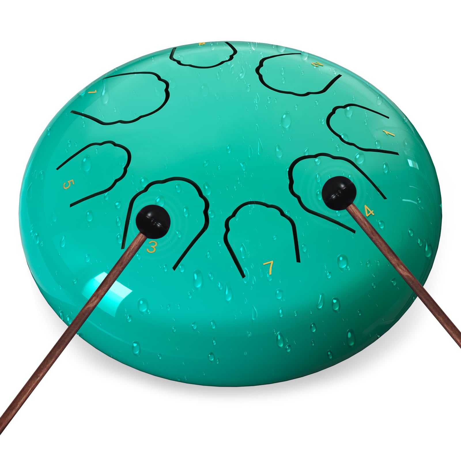 Rain Drum for Outside Garden, 6 Inches 8 Notes Steel Tongue Drum Rain Chime, Chakra Drum for Rain, Rain Drum for Outside Garden 