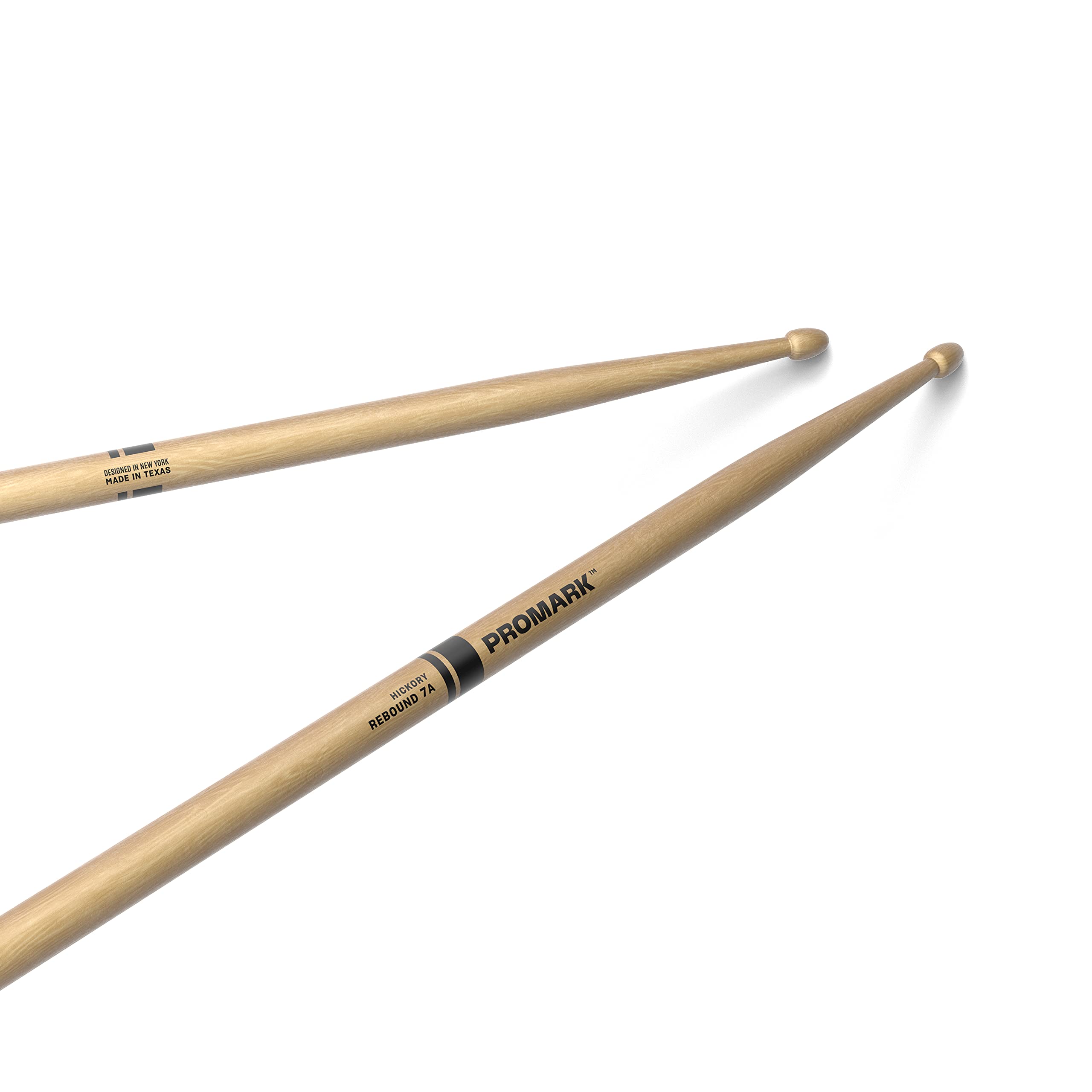 ProMark Drum Sticks - Rebound 7A Drumsticks - Drum Sticks Set - Acorn Wood Tip for Larger Sweet Spot - Hickory Drum Sticks - Con