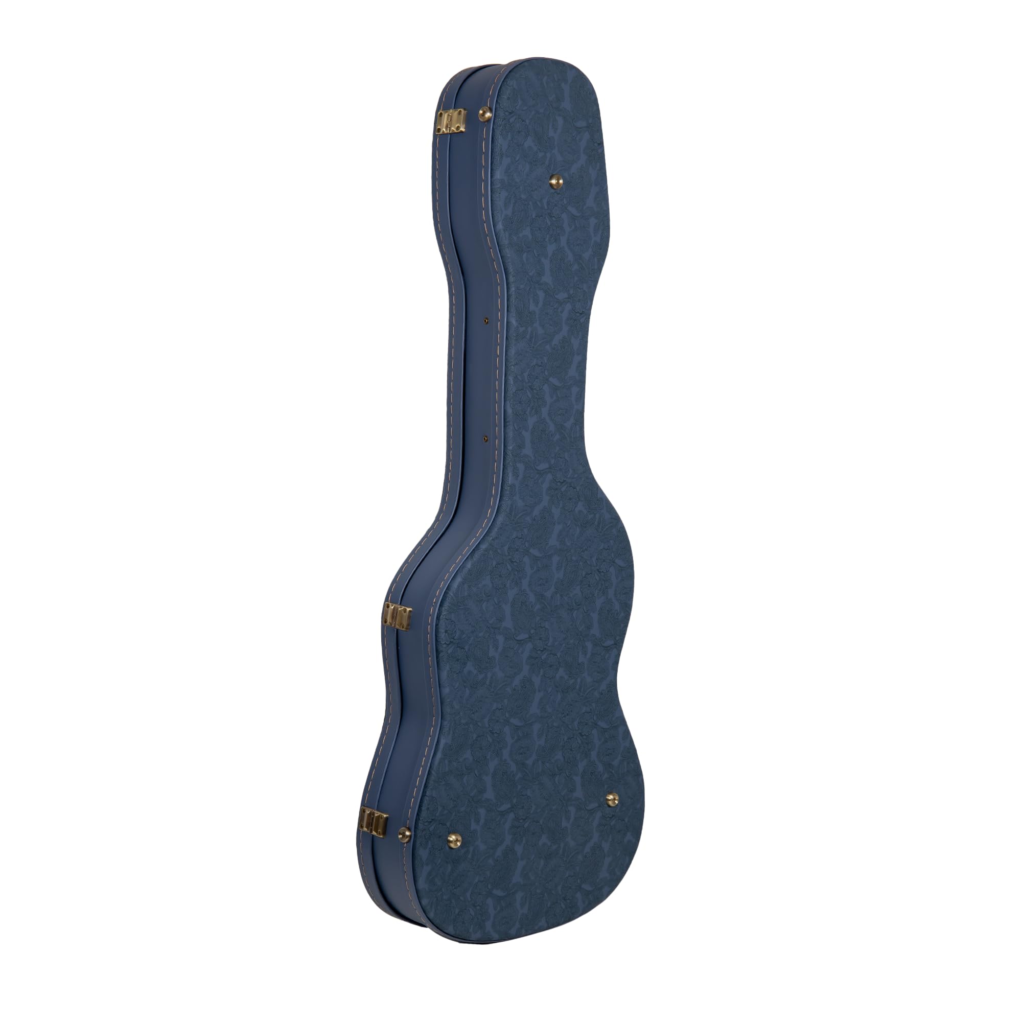 Crossrock Relief Series Electric Guitar Case for Telecaster & Stratocaster Style | Carved Smoke Blue Finish, Monochrome Blue Vel