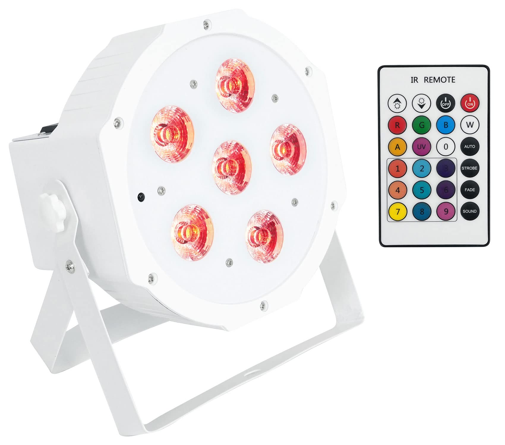 Rockville Battery Par 61 White Rechargeable Rgbwa+Uv Dmx Dj Wash Light+Remote