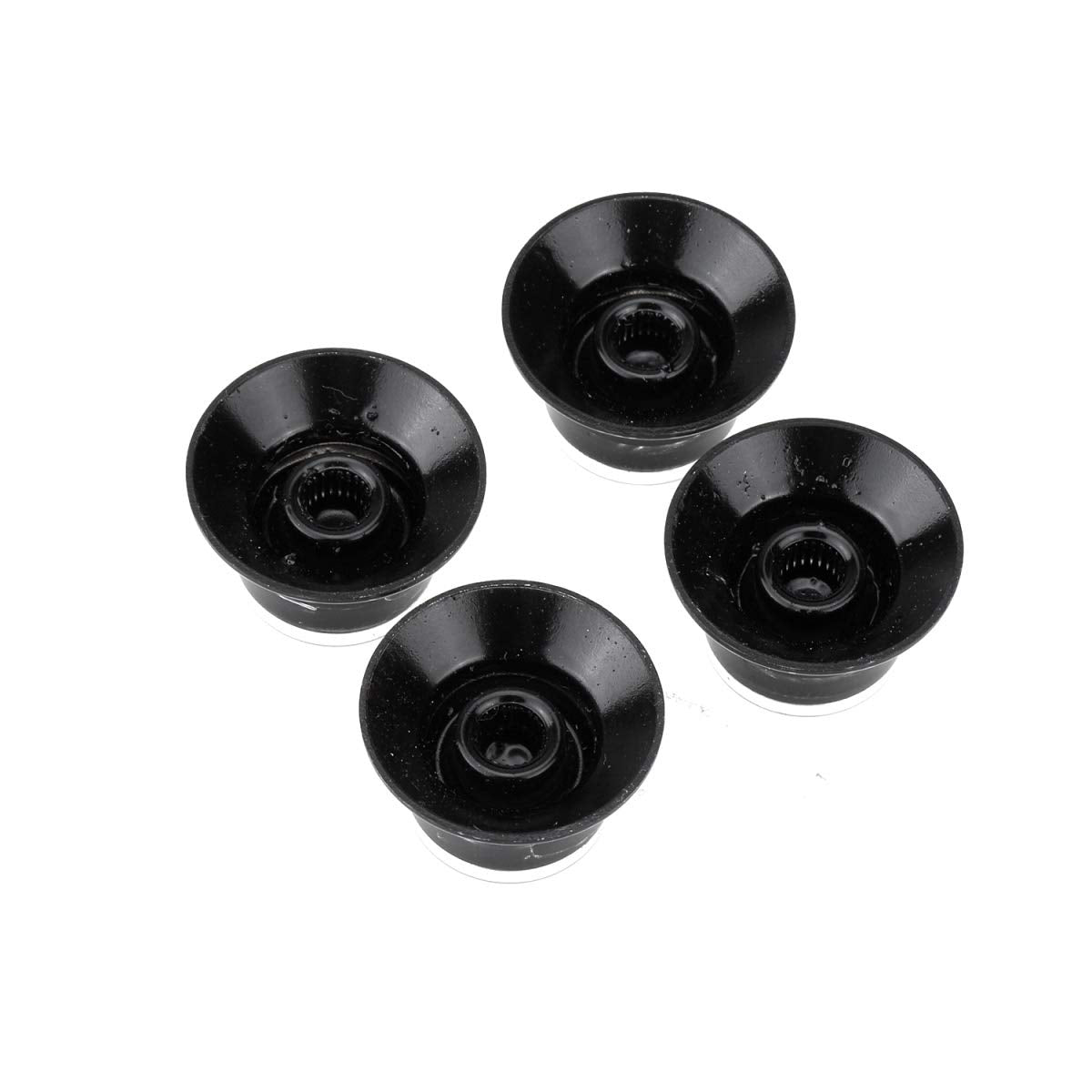 Musiclily Pro Inch Size Guitar Reflector Knobs Top Hat Bell 2 Volume 2 Tone Knob Set for USA SG Les Paul Electric Guitar, Black