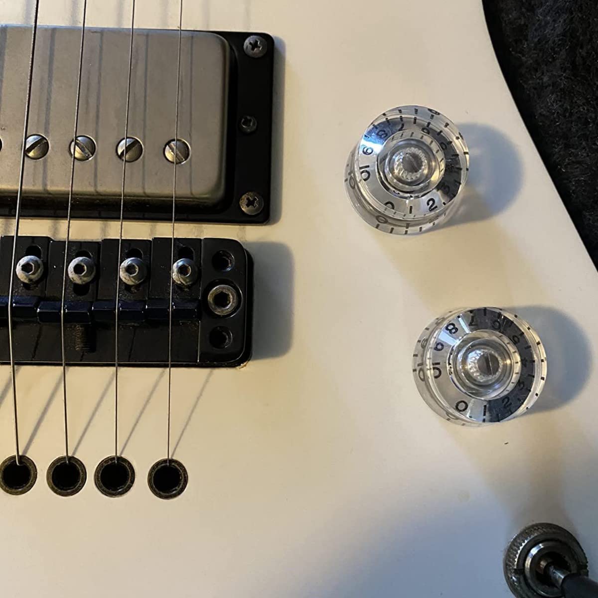 4pcs Speed Control Knob for Electric Guitar Volume Tone Push on 6mm/0.24'' Rotary Shaft (Transparent)