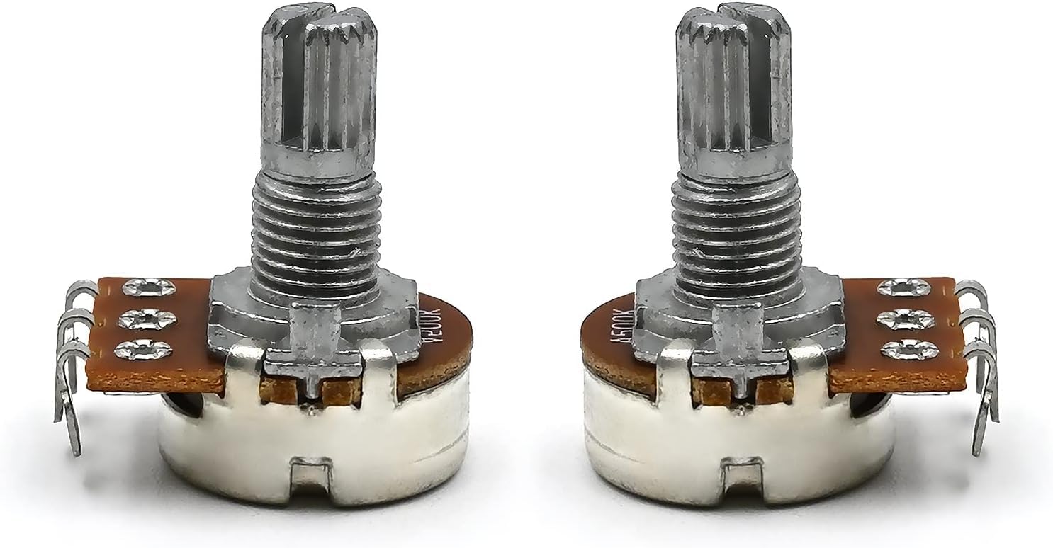 2 Tones 1 Volume 500K Potentiometer with 1 Output Jack Square Plate Split Shaft 2T1V Pots Replacement for LP ST SQ Tele Electric