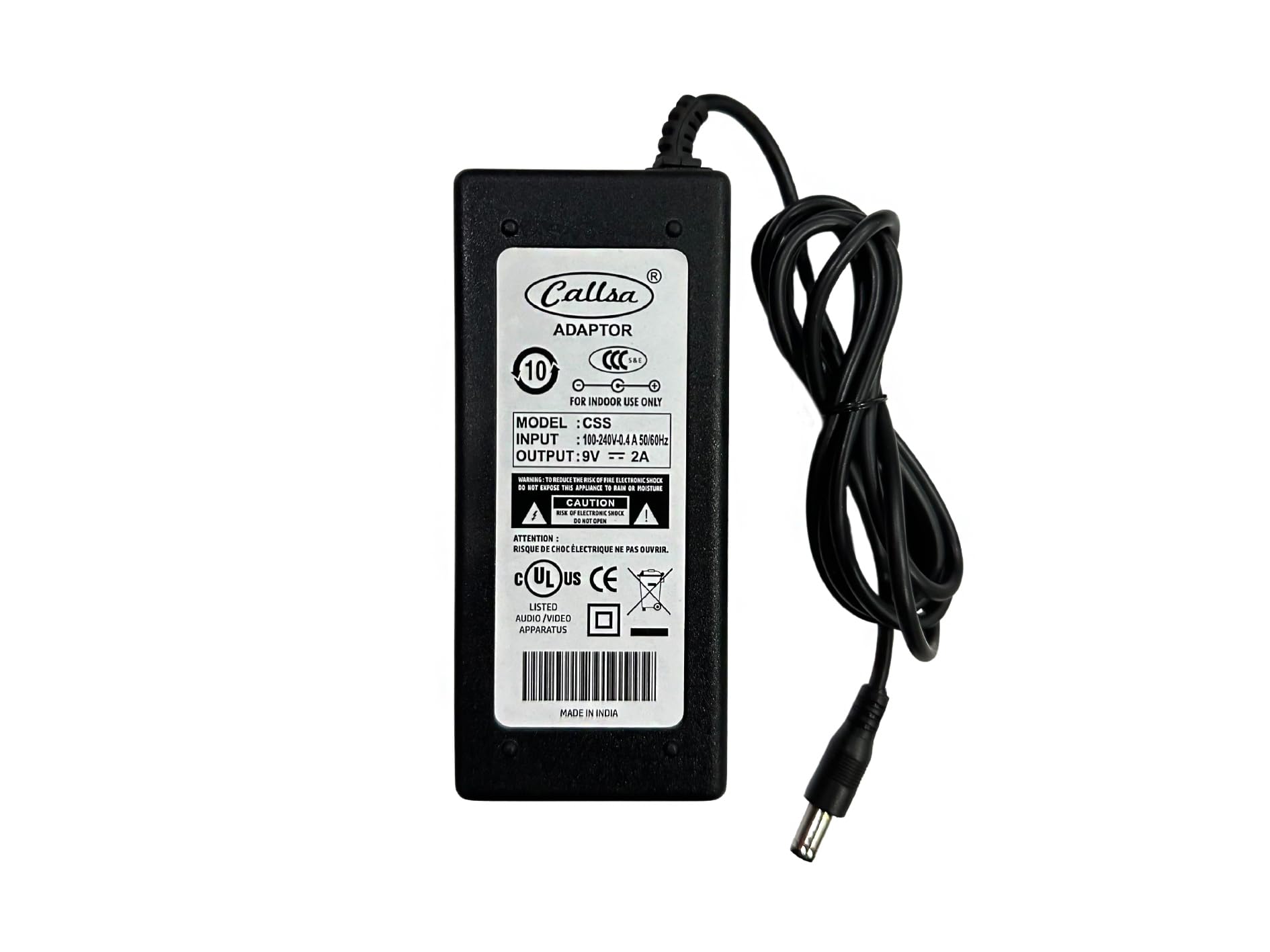 Callsa 9v 2Amp Adapter for PSB 230 Piano Adapter, Digital Keyboard, for Cesio Keyboards & Electronics Keyboard (9 Volt 2 Amp) Bl