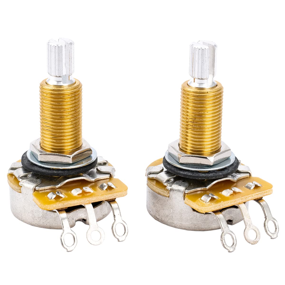 CTS 450 Series A500K Split Long Shaft Guitar Pots Audio Taper Potentiometers for USA Electric Guitar and Bass, 10% Tolerance (Se