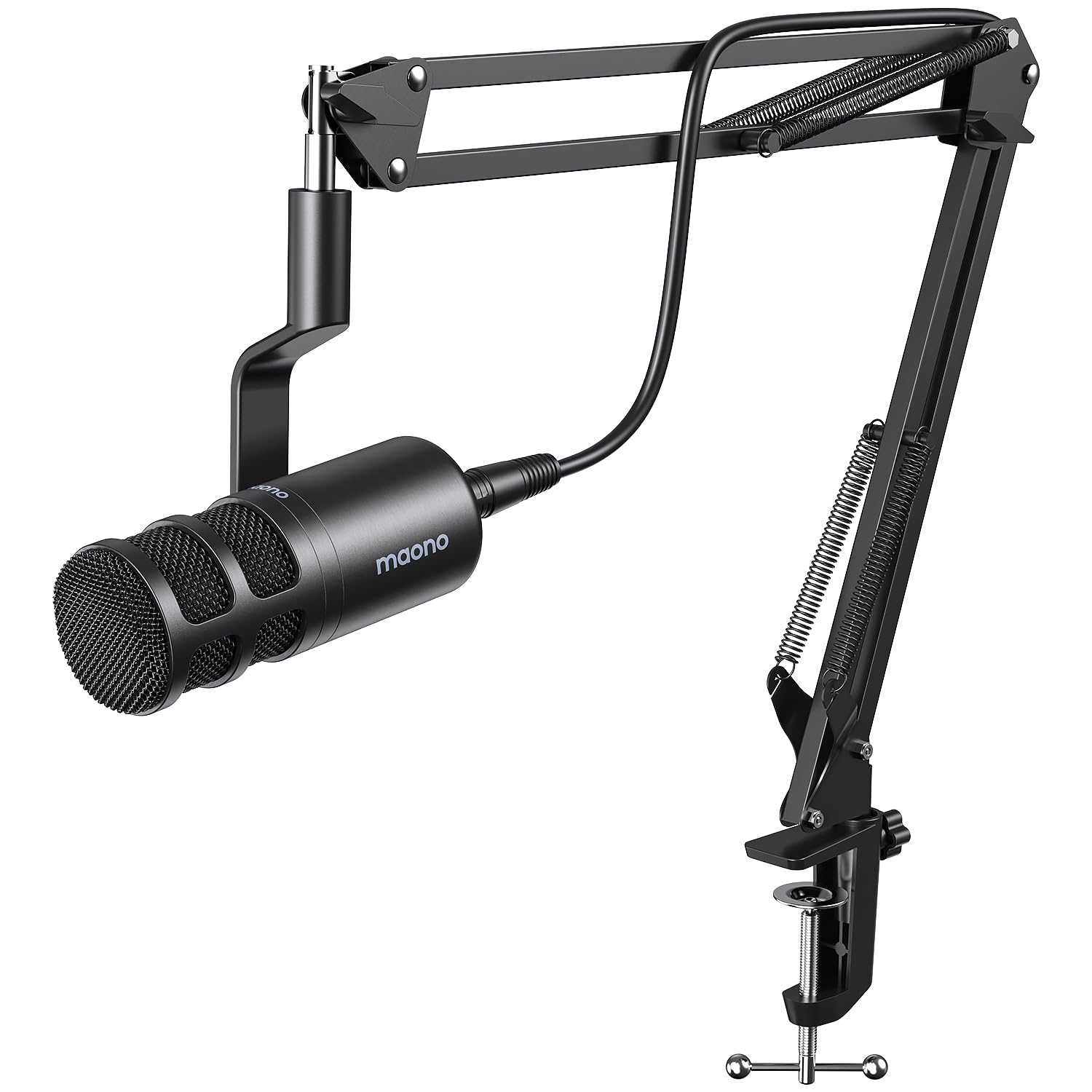 MAONO XLR Podcast Dynamic Microphone, Cardioid Studio Mic with Boom Arm for Vocal Recording,Streaming,Gaming, Voice Isolation Te