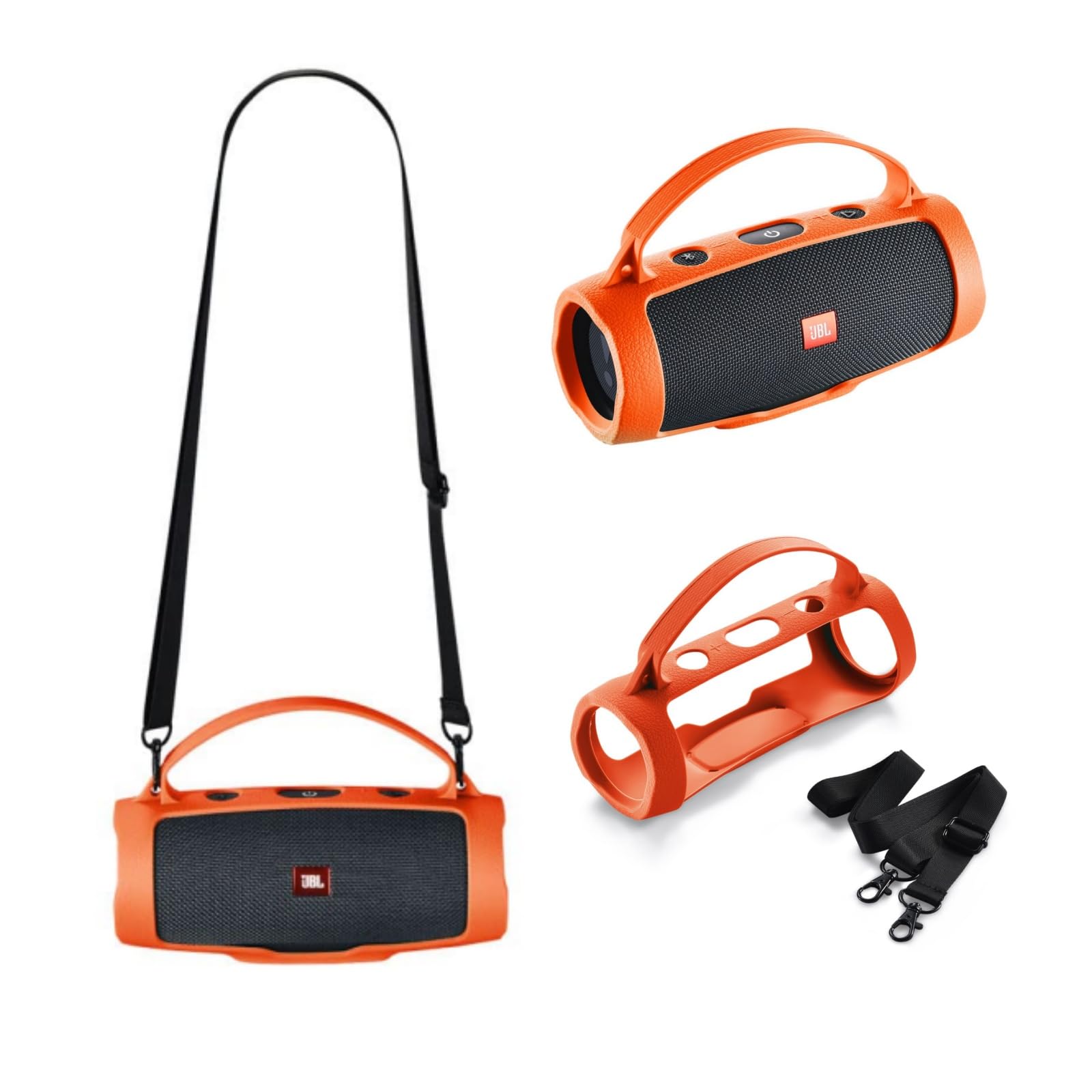 Ferbao Silicone Case Cover Compatible with JBL Charge Essential 2 Speaker,Compatible with JBL Charge 4 Speaker (Orange)