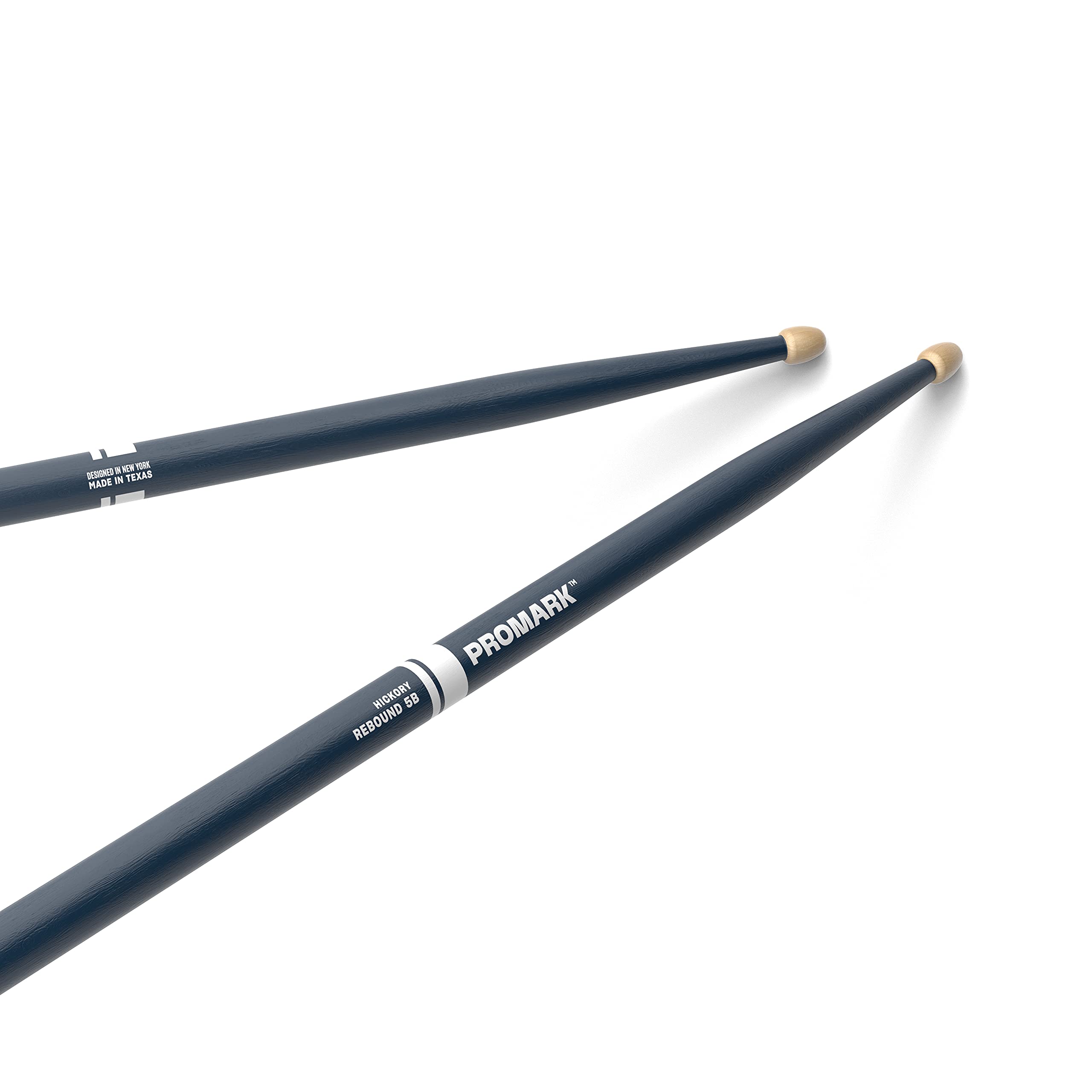 ProMark Rebound 5B Painted Blue Hickory Drumsticks, Acorn Wood Tip, One Pair