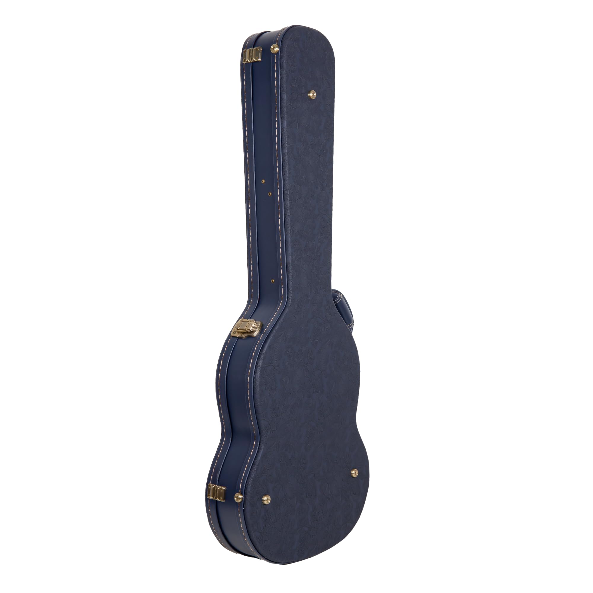 Crossrock Relief Series SG Guitar Case for Gibson SG Style Electric Guitars | Carved Ocean Blue Finish, Deep Scarlett Velvet Int