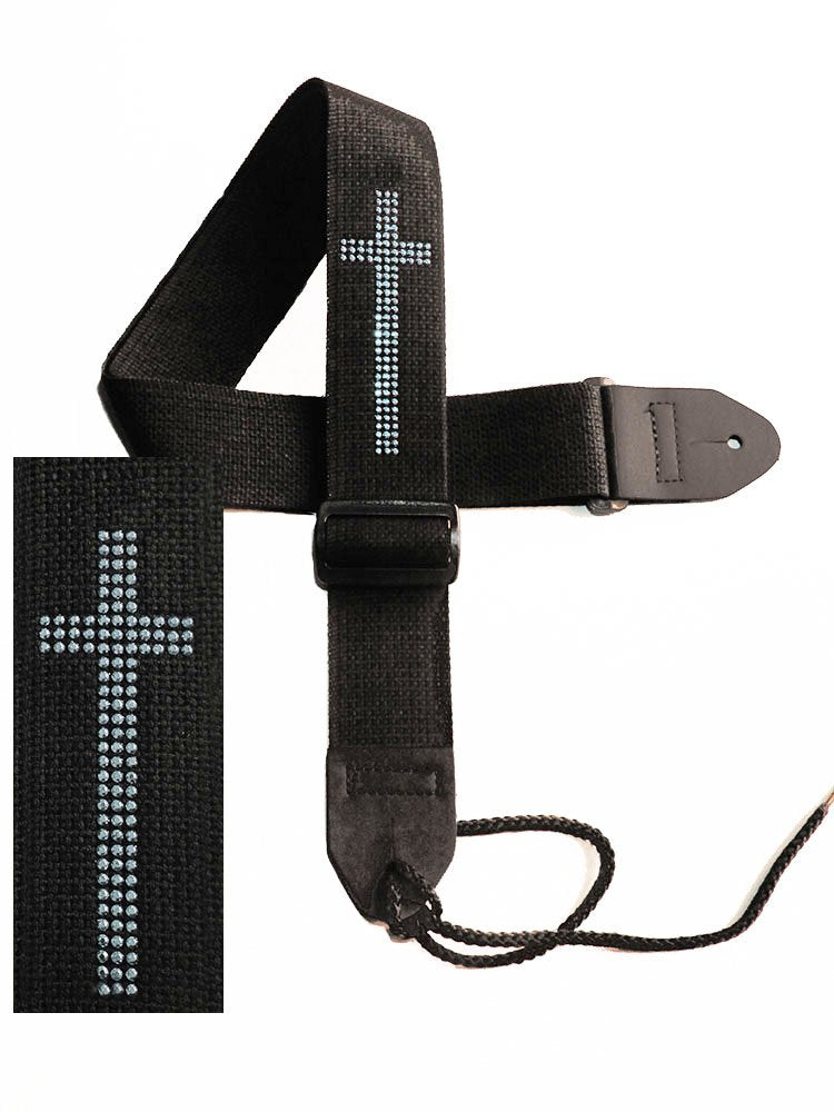 Legacystraps Christian Rs Guitar Strap With Silver Metal Studded Cross #3