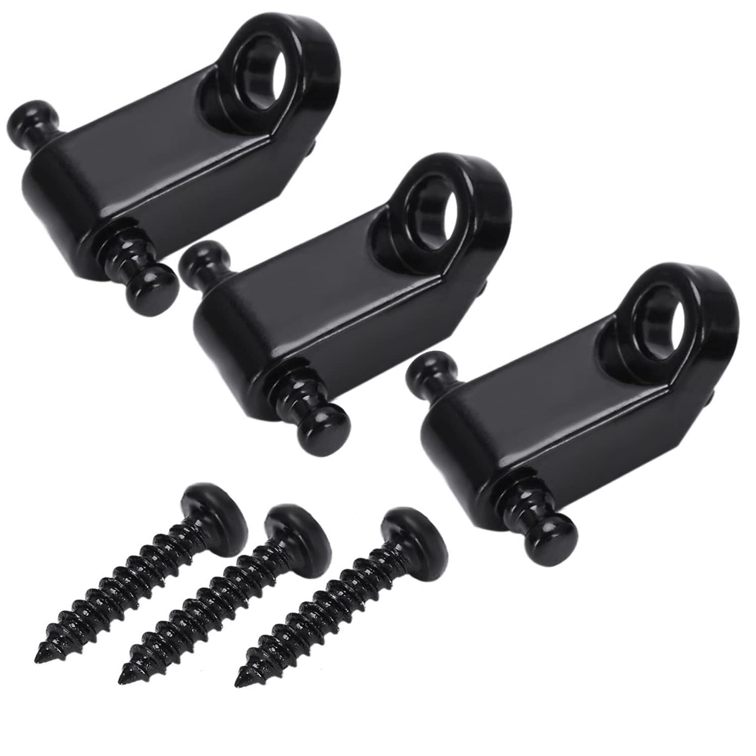 Electric Guitar String Retainers Tree Standard Roller String Guides Pack Of 2Pcs (3 Pcs Black)