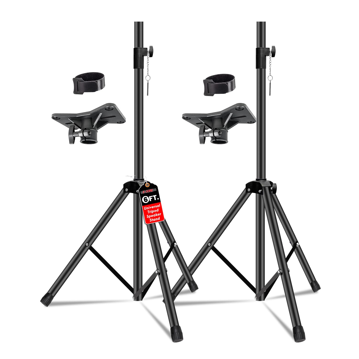 5 Core Adjustable Speaker Stand Pair Tripod Height 40 to 72 Inches Max Load 100 lbs Heavy Duty Portable PA DJ Studio Monitor Mou