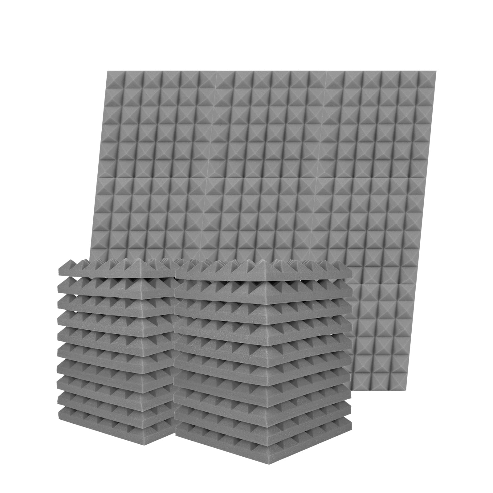 Musfunny Sound Proof Foam Panels, 12 Pcs 2 '' X 12 '' X 12 '' Acoustic Foam Panels Sound Absorbing Wall Panels For Studio Record