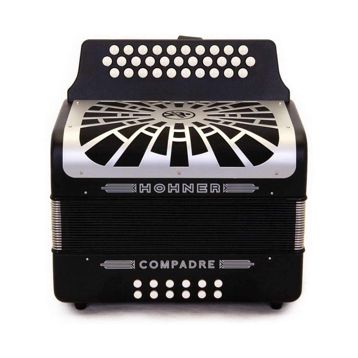 Hohner Compadre G/C/F 3-Row Diatonic Accordion - Black