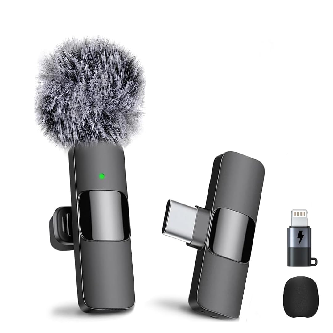 Kanget Wireless Lavalier Microphone Mic System For Youtube Facebook Live Stream, Instagram Reels Video Recording Vlog For Type-C