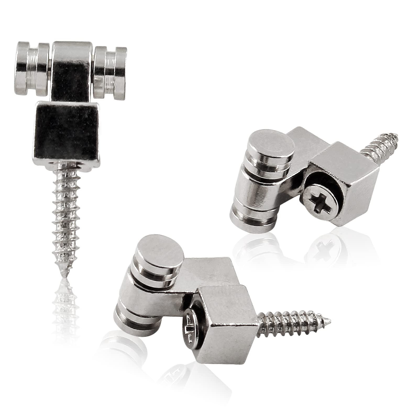 Jersvimc 2 Pcs Guitar Roller String Tree, Silver String Tree Retainer Telecaster String Guide Bass String Retainer Screw for Tel