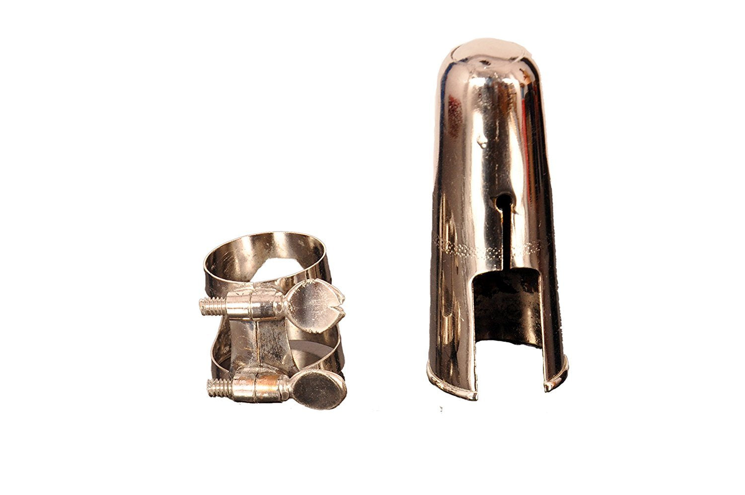 Alto Saxophone Ligature And Cap (Brass Nikle)