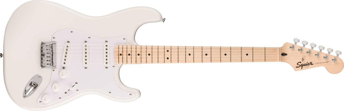 Squier Sonic Stratocaster Ht Electric Guitar, With 2-Year Warranty, Arctic White, Maple Fingerboard, White Pickguard