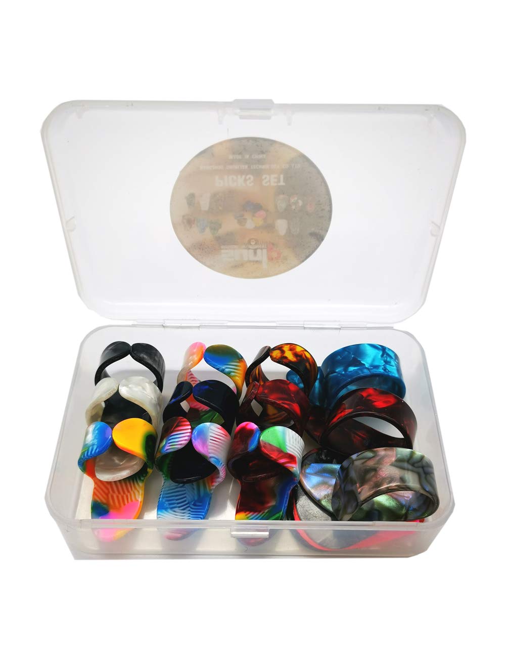 Thumb Finger Picks Plectrum With Plastic Picks Case, 1 Dozen (3 Pairs) SUNLP Celluloid Guitar thumb finger picks Mandolin Banjo