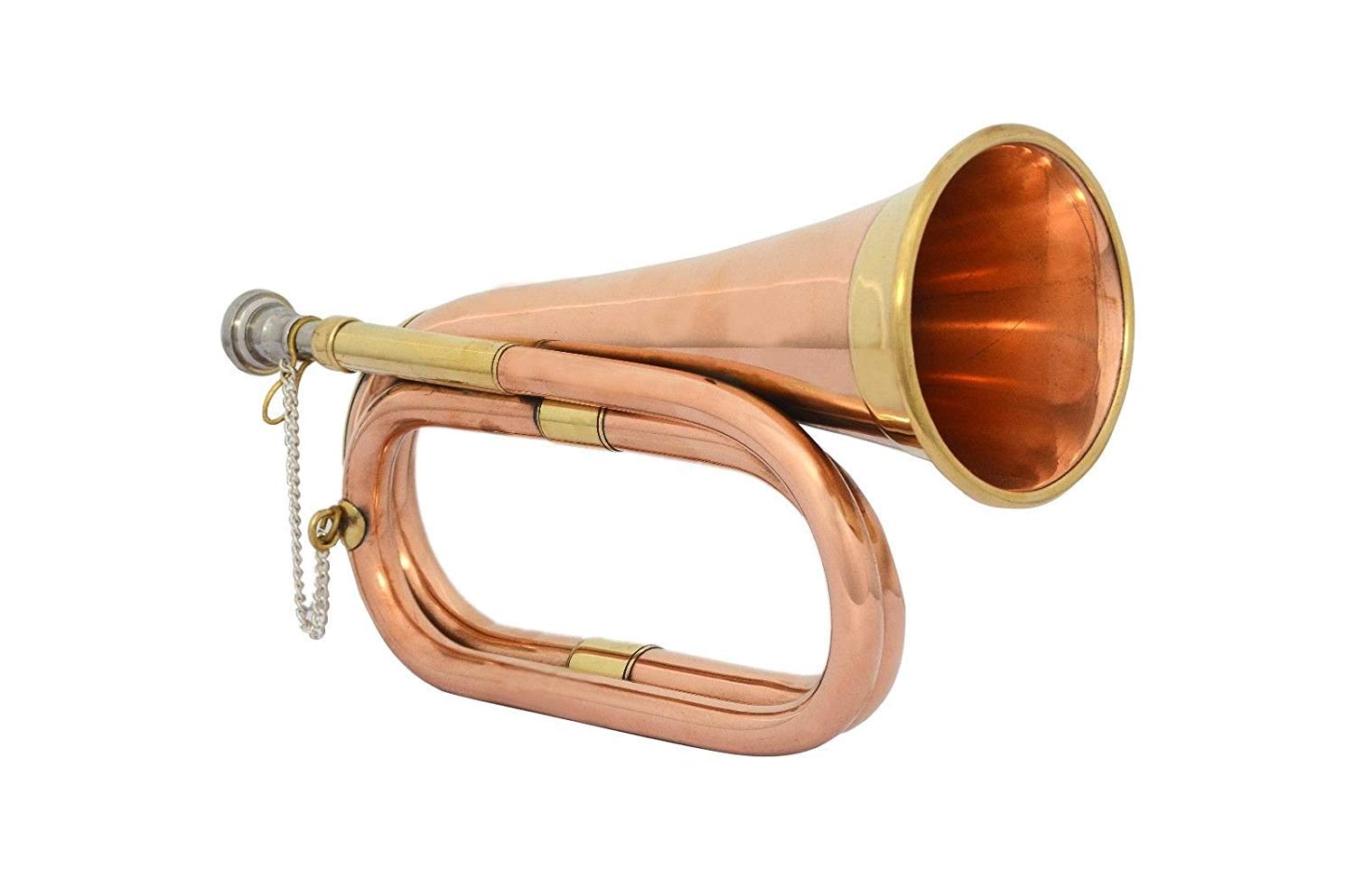 Sm Sai Musicals 500 Gm Bugle Brass And Copper With Bag And Mouthpiese Cavalry Army