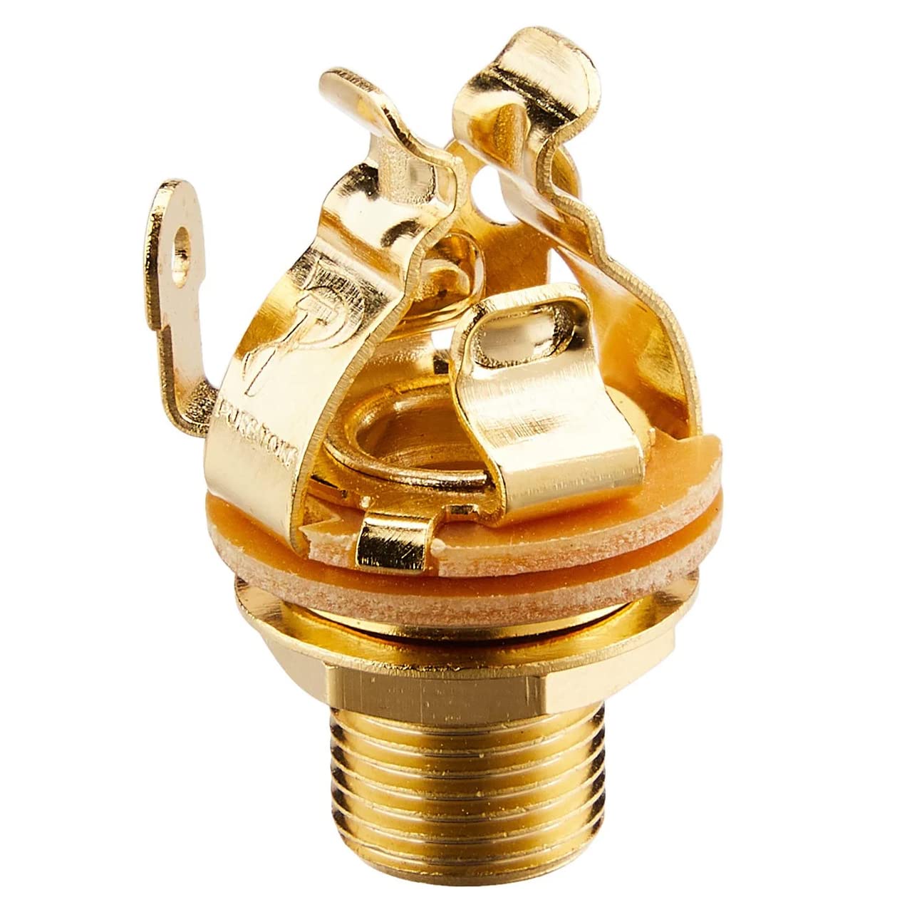 Pure Tone Multi-Contact 1/4 inch Mono Output Jack  Gold  Dual Tension Grounds & Dual Positive Tips for Optimal Signal, Tone & Lo