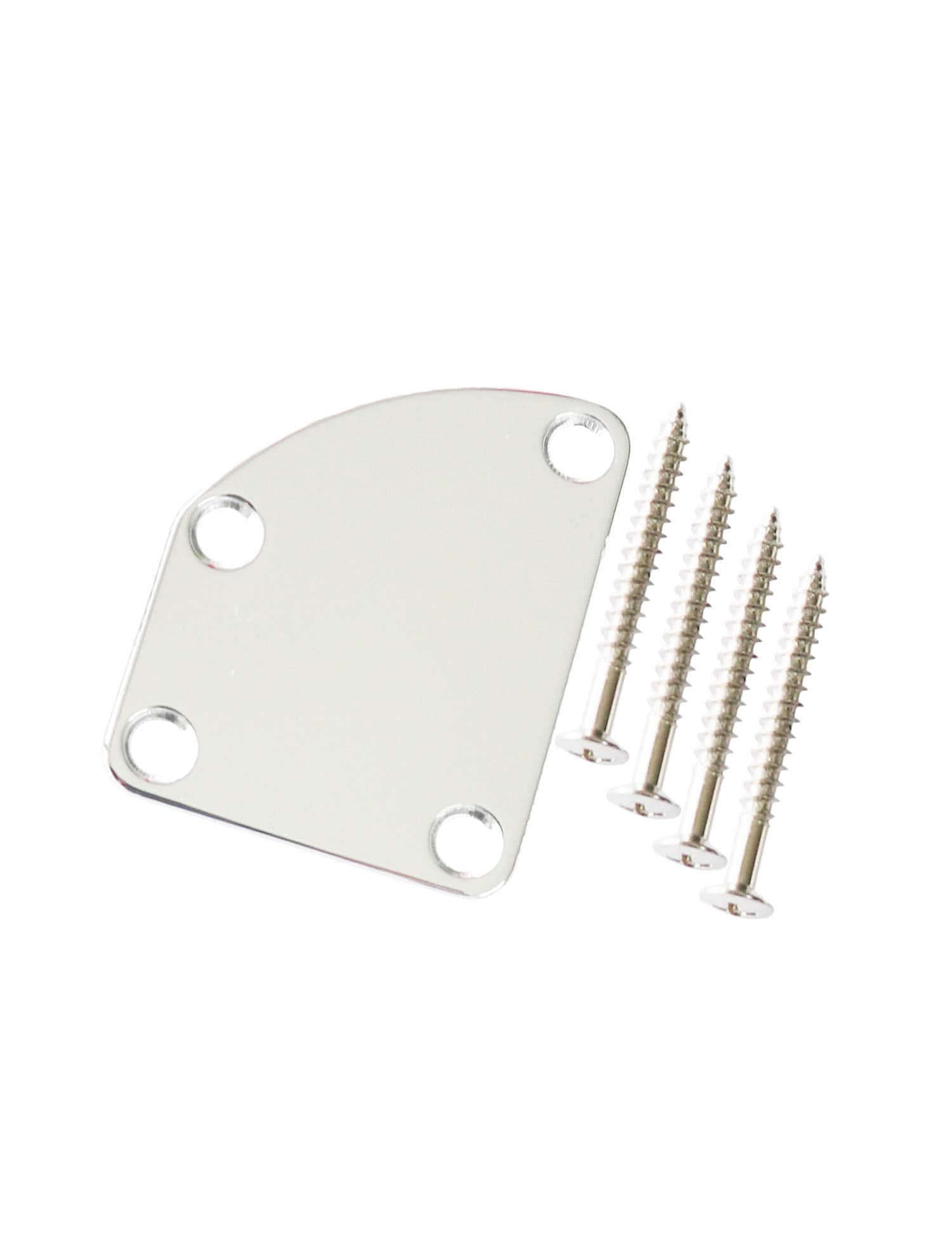 Metallor Electric Guitar Neck Plate Curved Cutaway Semi Round Neck Joint Back Mounting Plate 4 Holes With Screws Compatible With