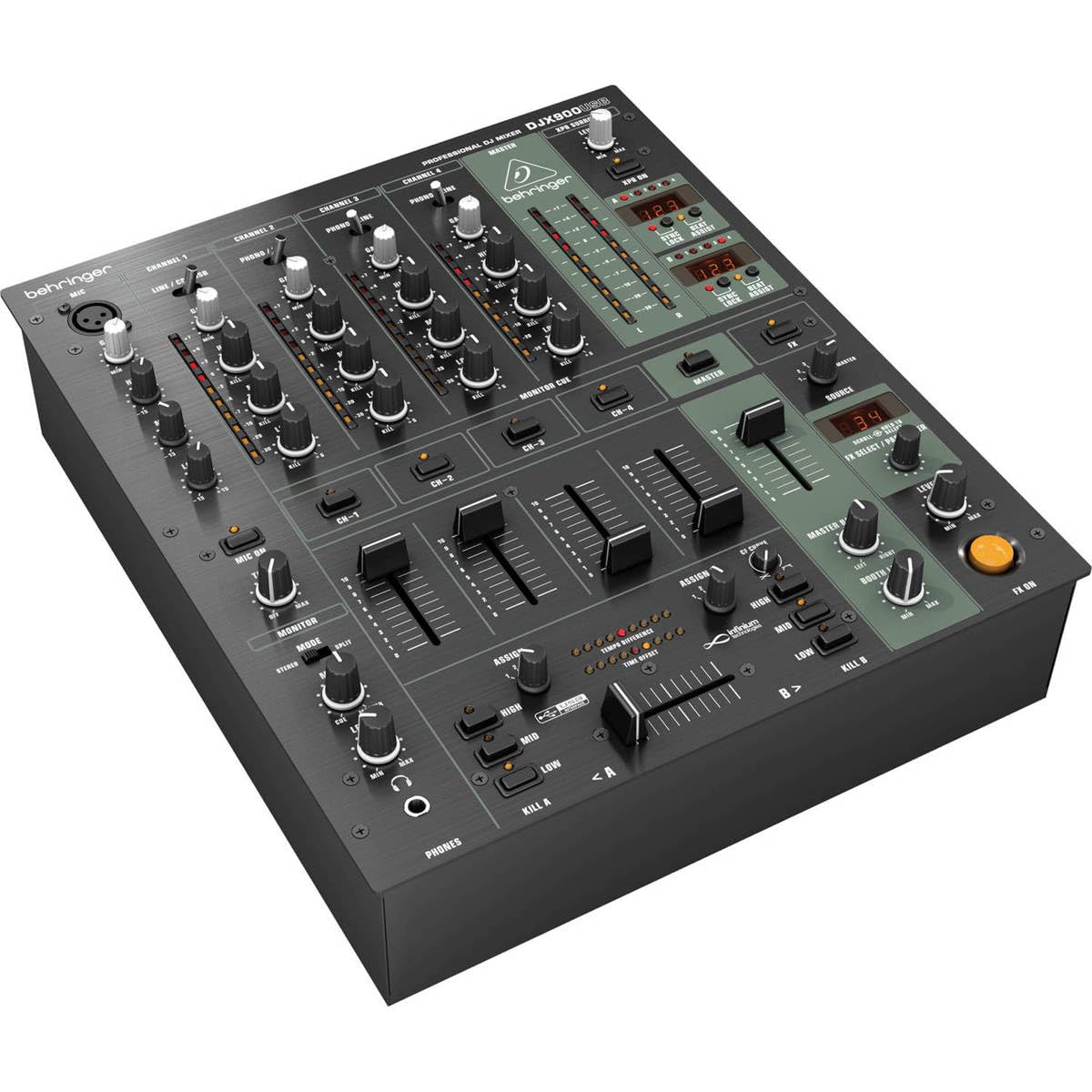 Behringer PRO MIXER DJX900USB Professional 5 Channel DJ Mixer with INFINIUM 'Contact-Free' VCA Crossfader, Advanced Digital Effe