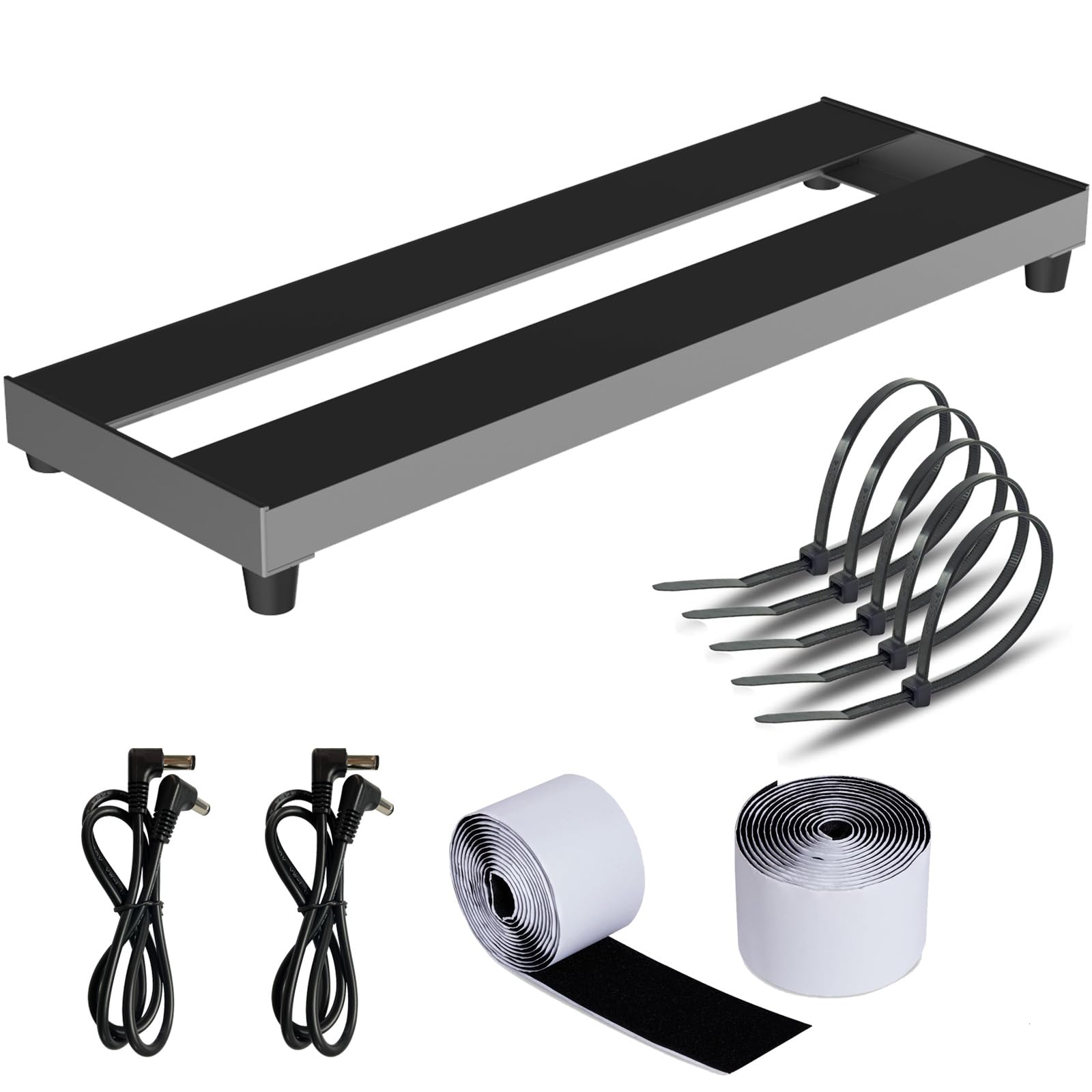 AYCRIT Mini Guitar Pedal Board, Aluminum Alloy Small Effect Bass Pedalboard, With Pedals Mountain Tape, (GREY, 16x5.3 PBS-02)