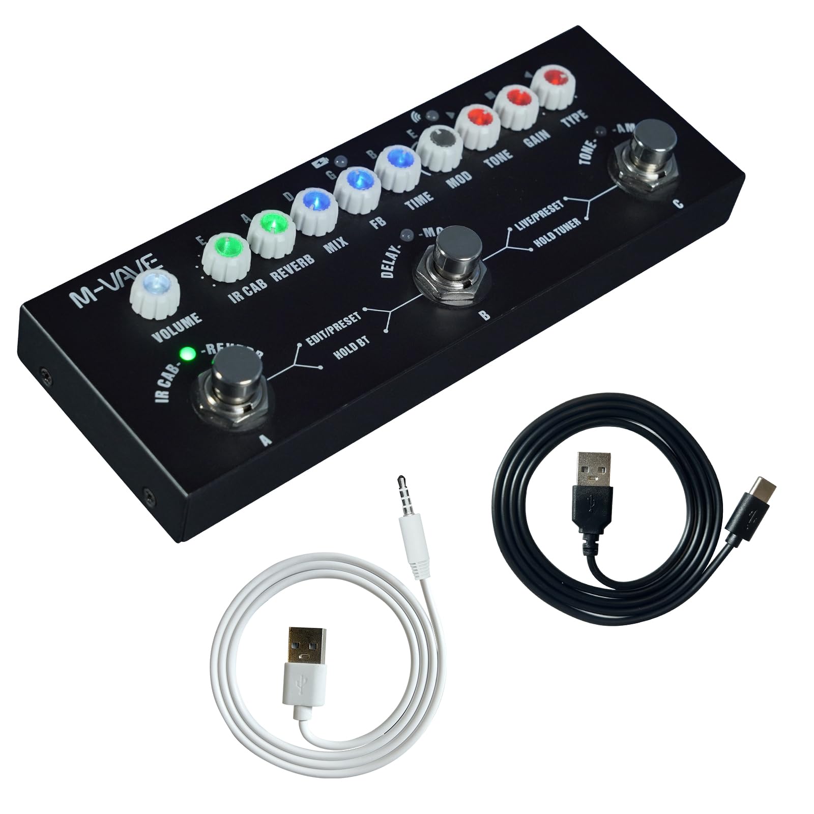 Multi Effects Guitar Pedal, Reverb Guitar Pedal, Delay, Chorus, Phaser, with IR Loading 9 AMP Models, CUBE-BABY Reverb Effect Pe