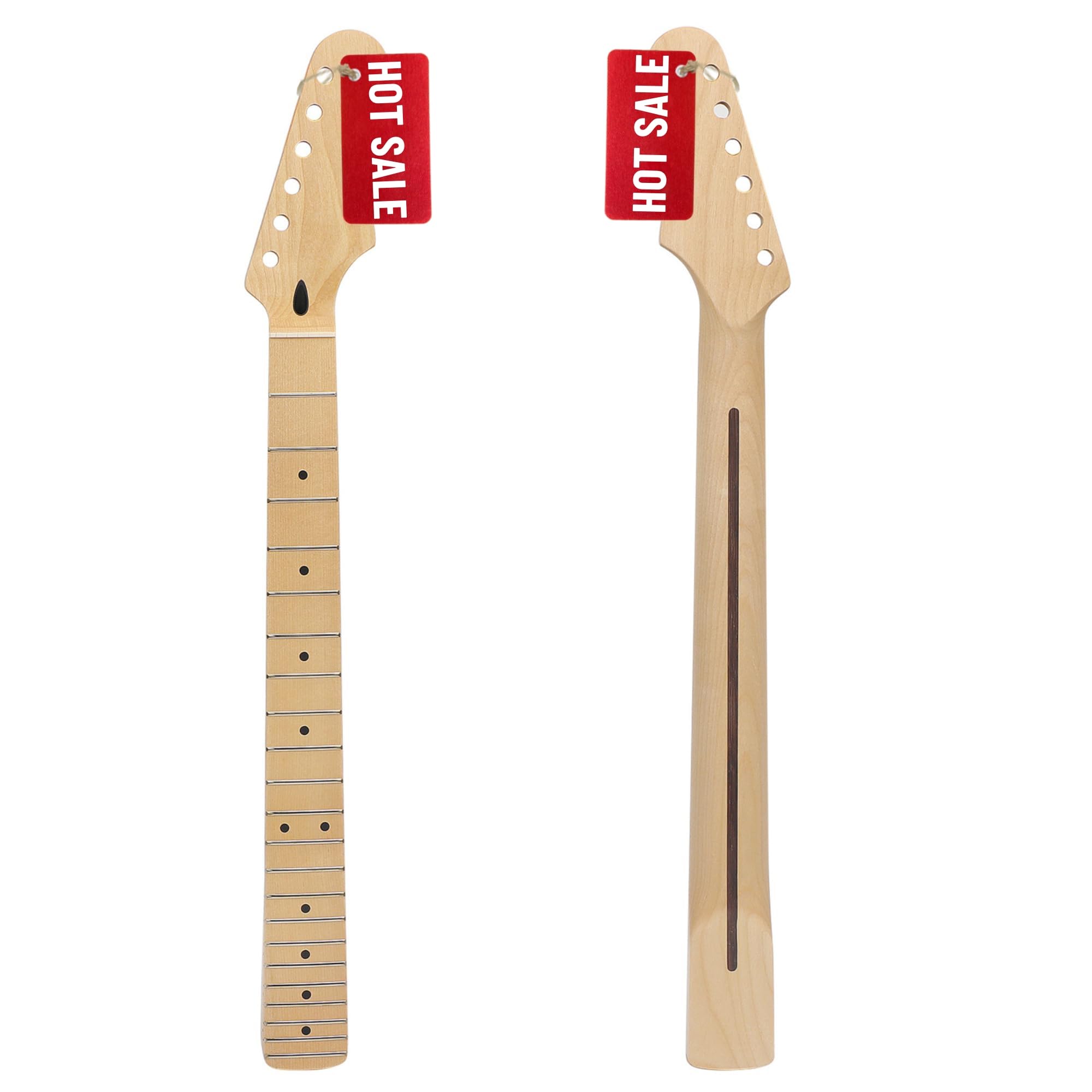 Amuic Strat Guitar Neck 22 Fret, 25.5 Canadian Maple Electric Guitar Neck for ST Style Guitar Parts Replacement (For Right Hand)