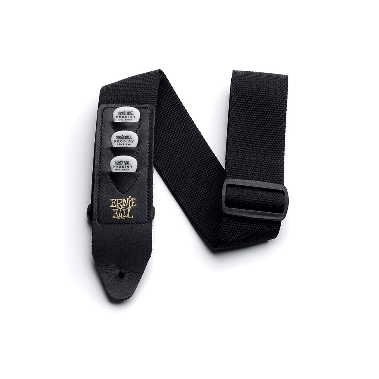 Ernie Ball Pickholder Polypro Guitar Strap, Black (P04039)
