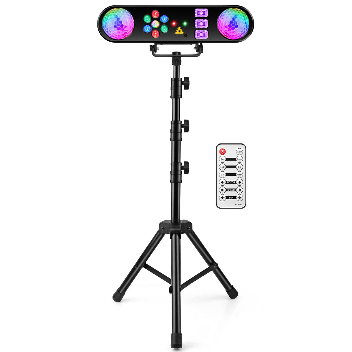 Dj Lights With Stand - 5In1 Stage Lights Multi Effects Disco Ball Red&Green Beams Blacklight Led Par Strobe Lighting By Remote F
