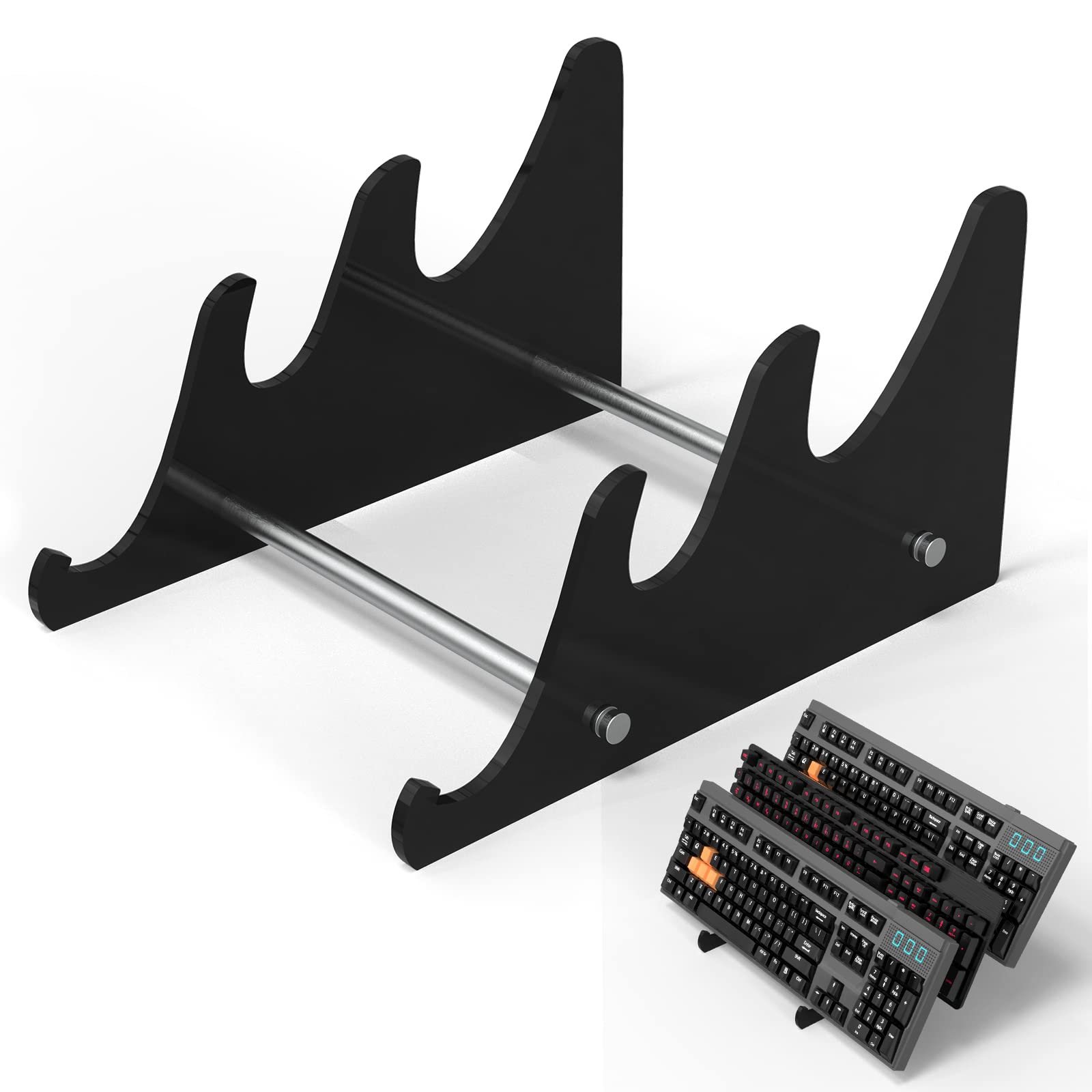 YIMAGUJRX RUNJRX Keyboard Stands 3-Tier, Mechanical Keyboard Acrylic Display Stand, Black Acrylic Keyboard Stand, Holder Stand f