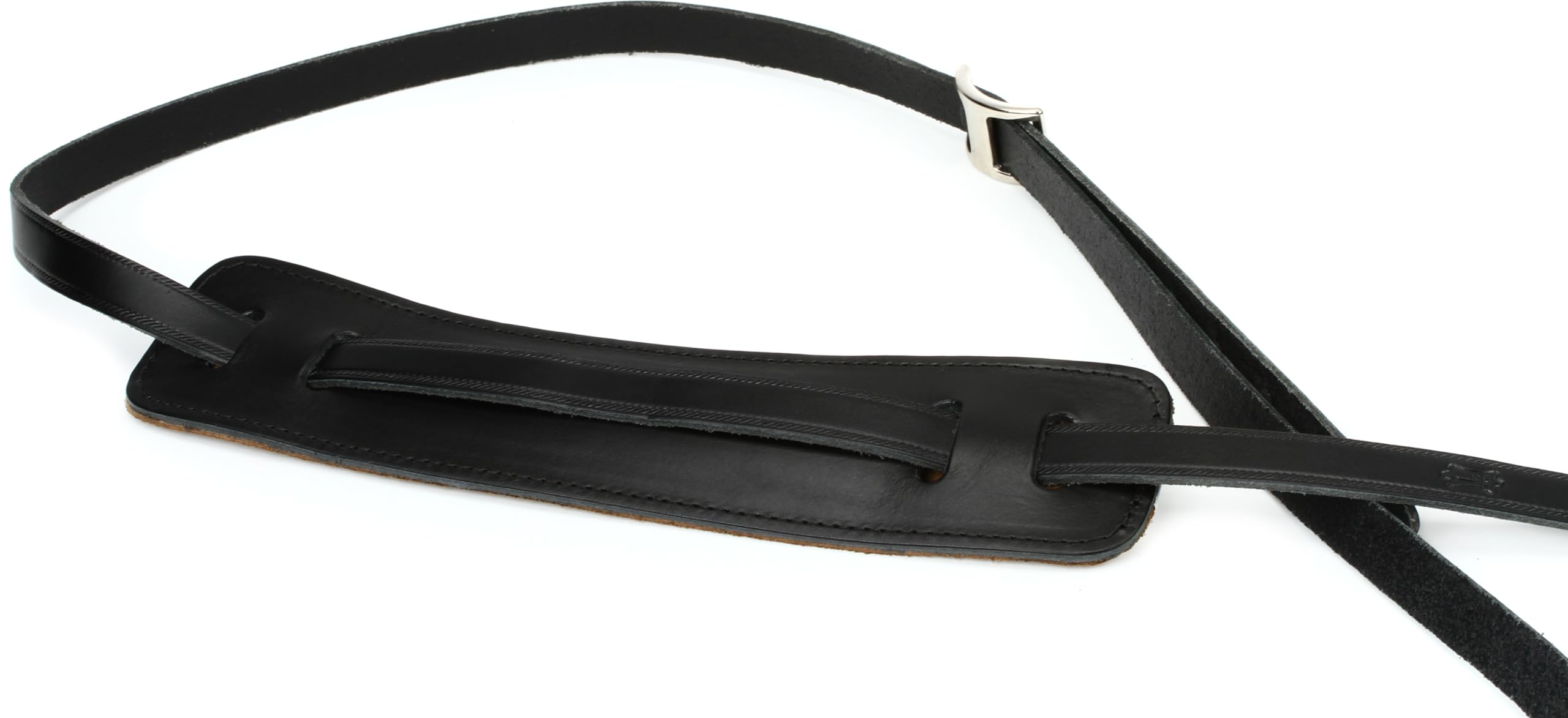 Levy's Leathers M25-BLK 50s-Style Veg-Tan Leather Guitar Strap, Black