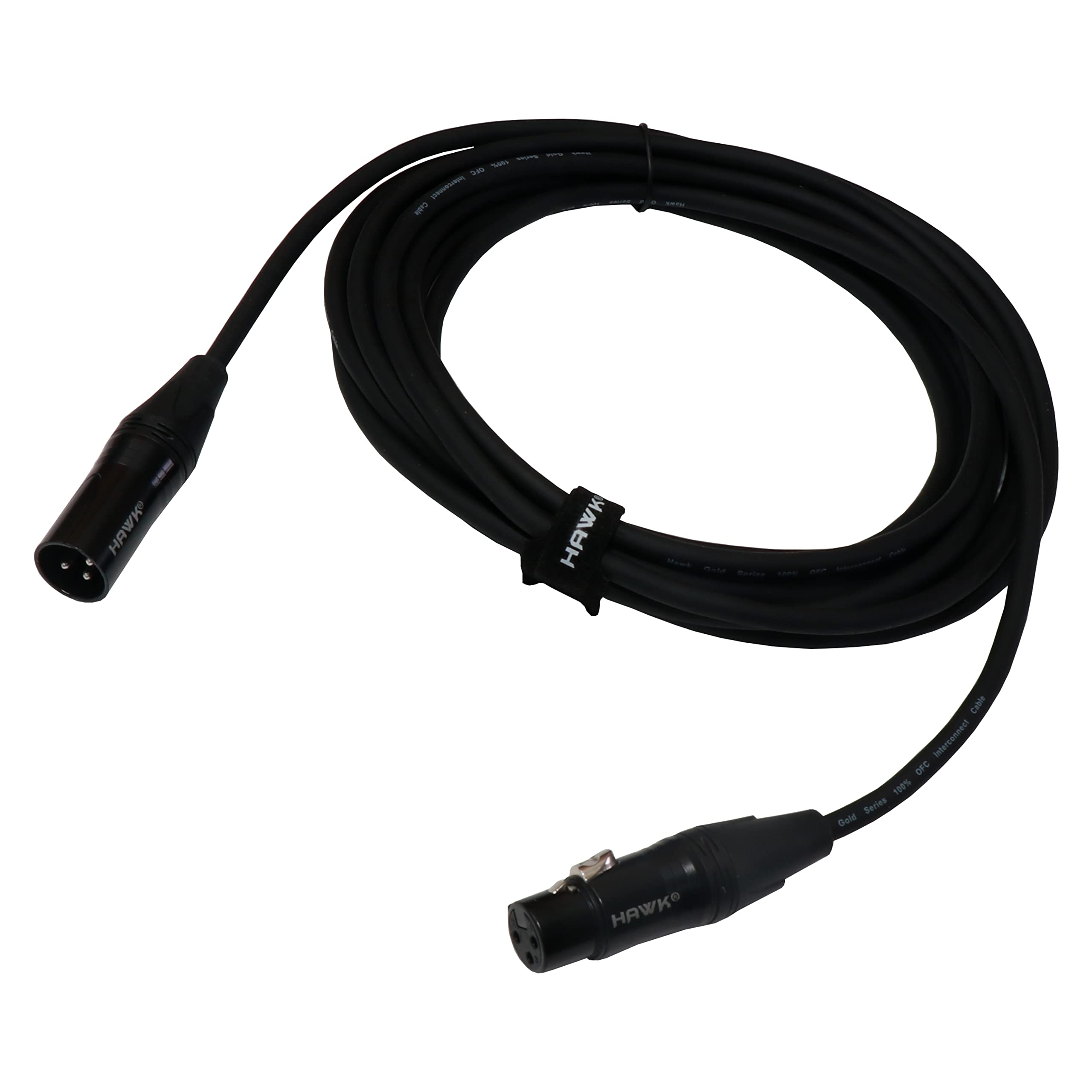 Hawk Proaudio Sxfg033 Speaker Gold Series Xlr Male To Female With Cable Tie - 10 Meter (Black)