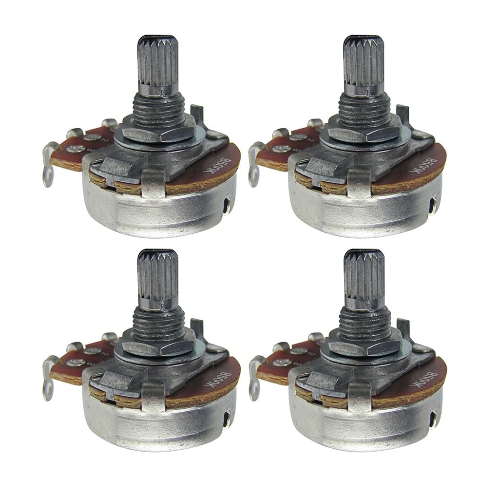 Fleor 4Pcs Full Size 15Mm Shaft Guitar Tone Pot B500K Linear Taper Potentiometer With Bayonet