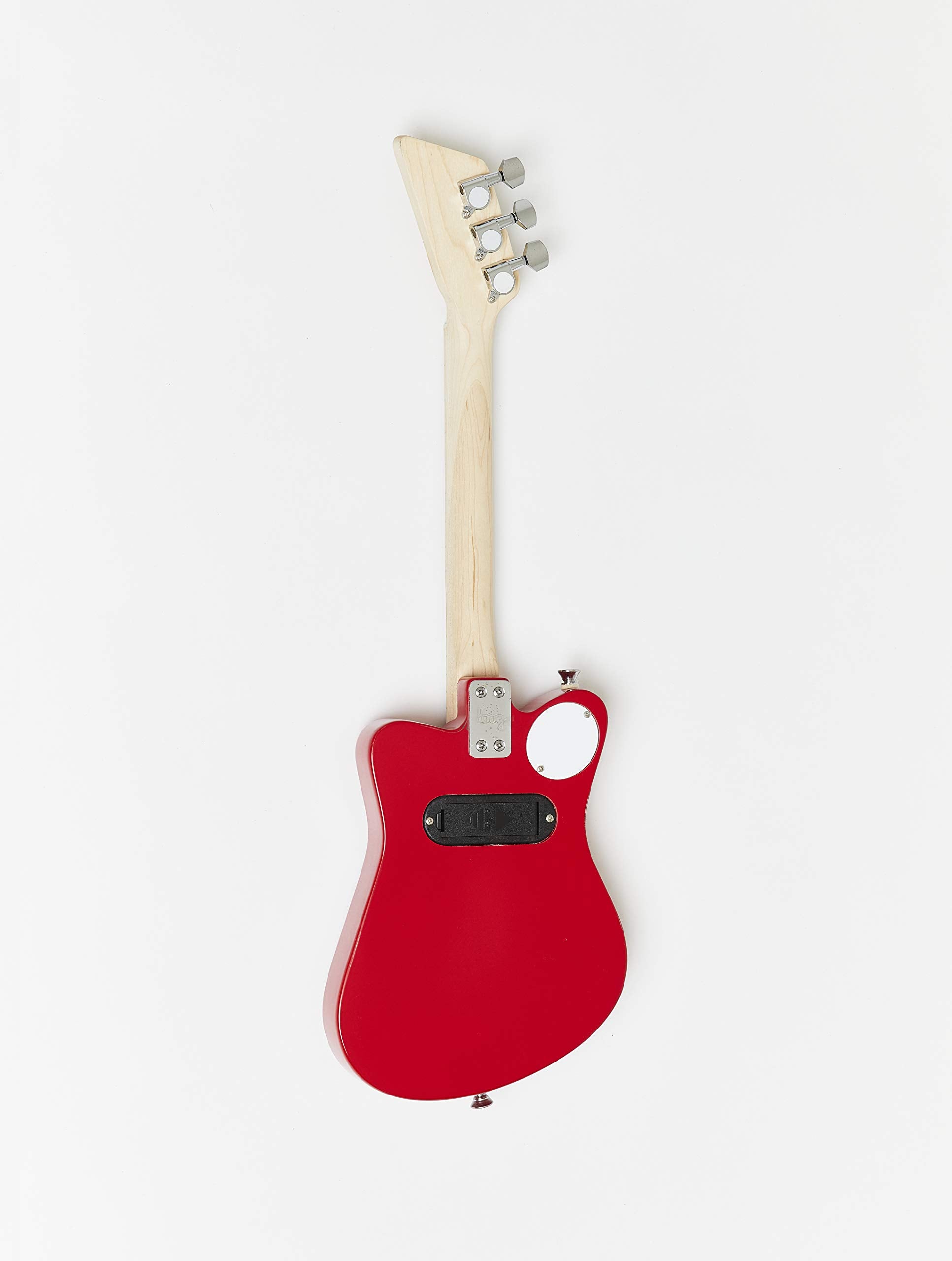 Loog Mini Electric kids Guitar for Beginners built-in Amp Ages 3+ Learning App and Lessons Included Red