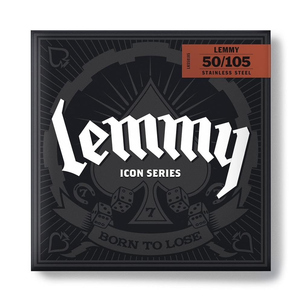 Dunlop Lemmy Kilmister Icon Series Lks50105 Stainless Steel Signature Bass Strings 50-105 Gauge, 4-String Set