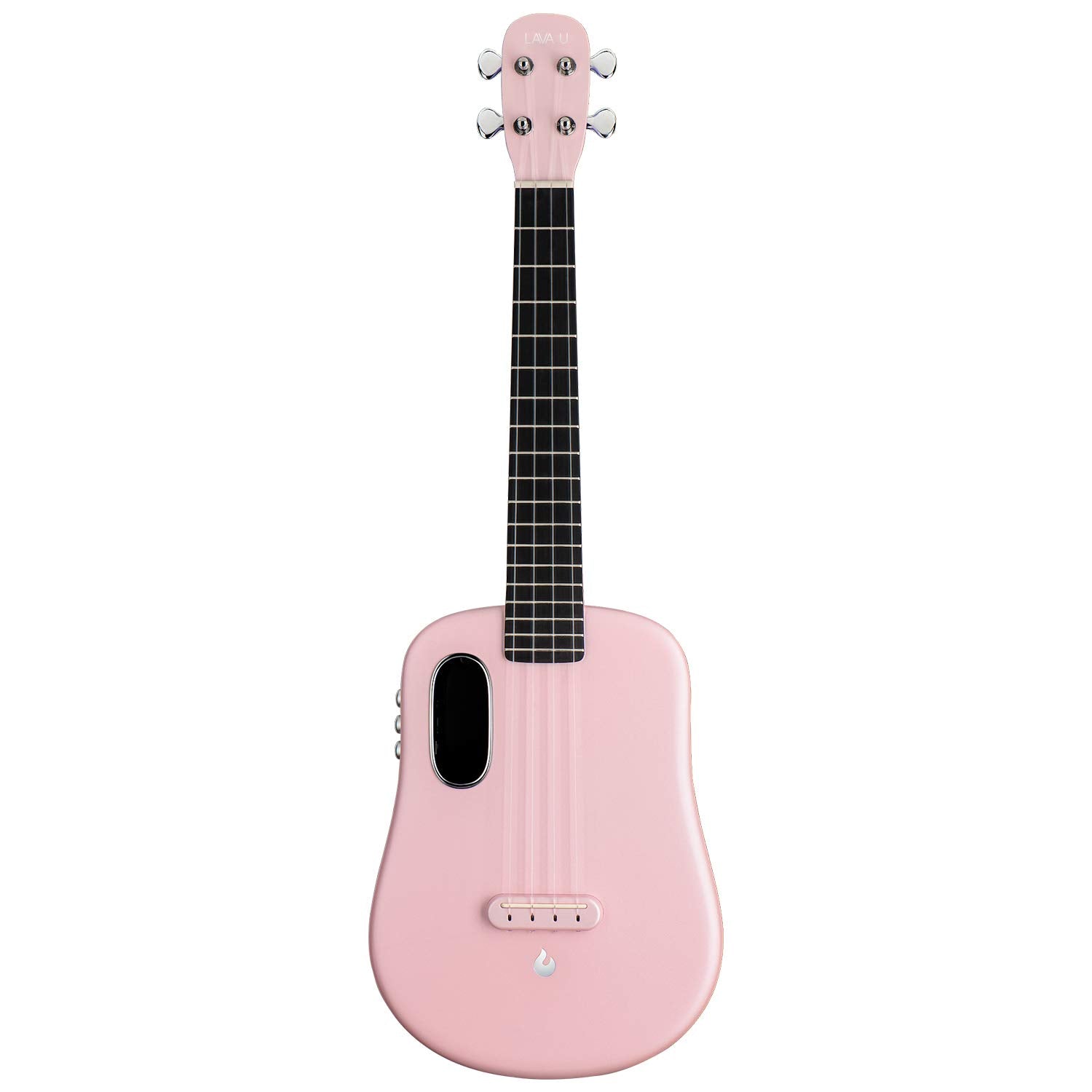 LAVA U Carbon Fiber Ukulele with Effects Tenor Travel Ukulele with Case Pick and Charging Cable (FreeBoost, Sparkle Pink, 26-inc