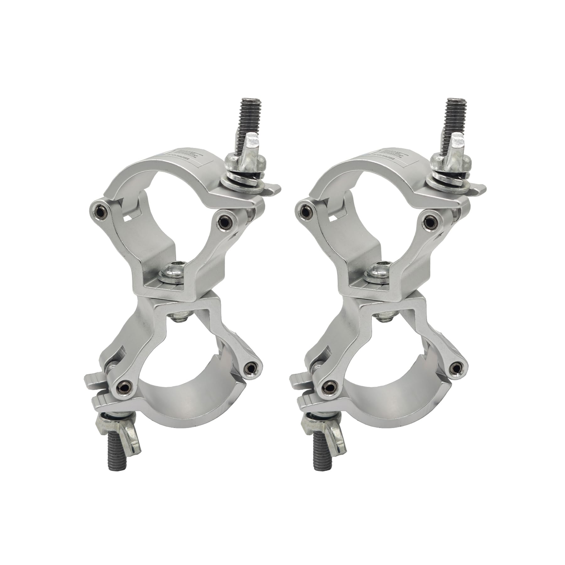 1-1/2 Truss Dual Swivel Coupler Clamp Stage DJ Lighting Clamps 1.49-1.57 inches Heavy Duty Aluminum Alloy 220lbs for 38-41mm OD 