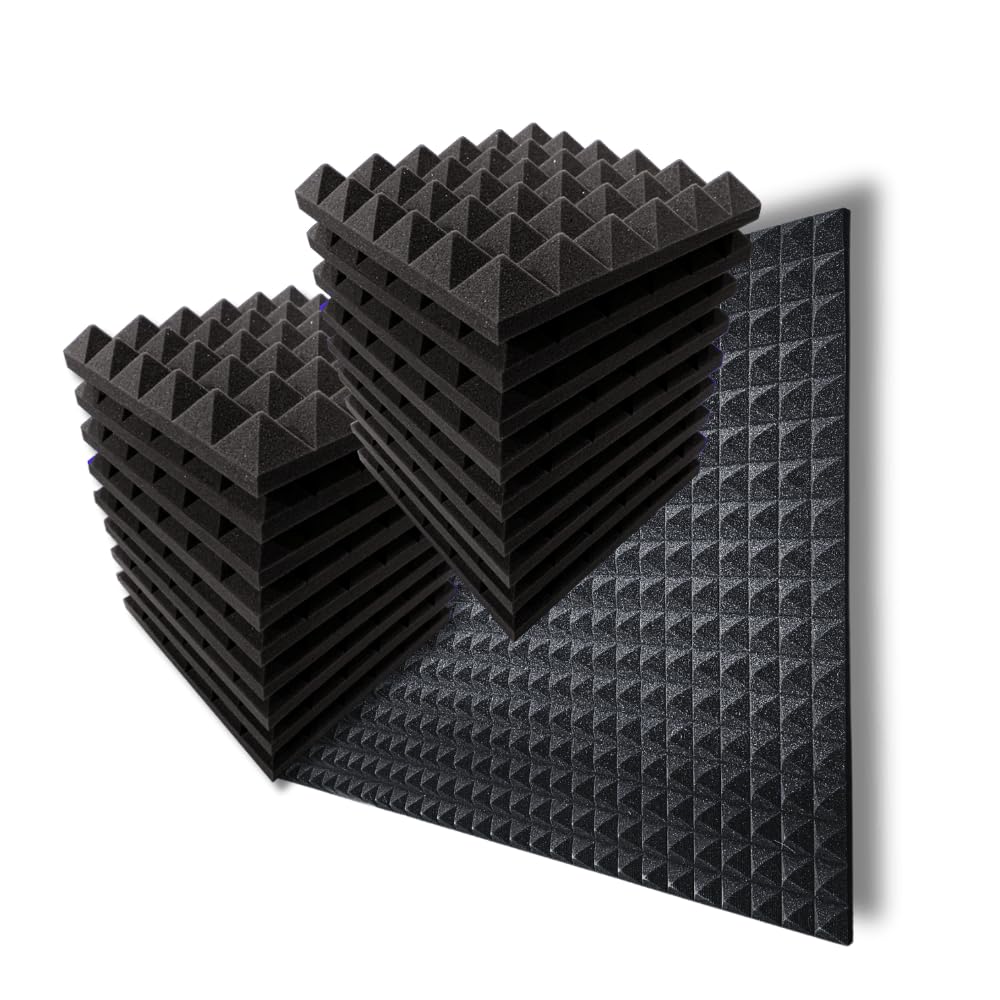 Mmt Acoustix 126Pc Pyramid Acoustic Foam Panels | Pro Soundproofing For Youtubers, Podcasters & Studio Recording | 1X1Ft | 2 Thi