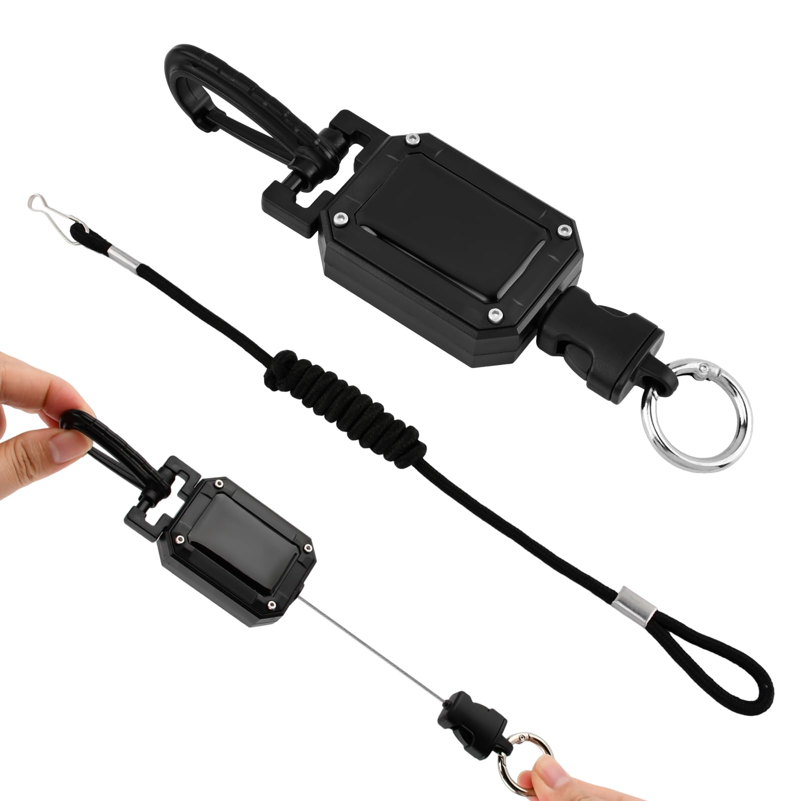 CB Mic Holder Retractable 360 Microphone Hanger Keeper CB Radio Accessory 32 Stainless Steel Cord with Adjustable Mount Kit for 