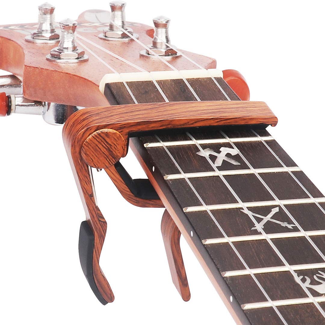 Wingo Pro Ukulele Capo For Soprano Concert Baritone,Rosewood.