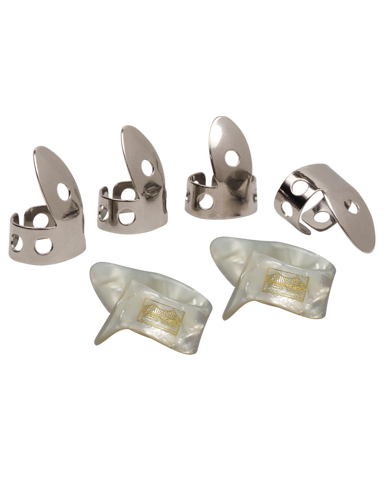 Golden Gate Gp1-Gp8 Thumb & Finger Pick Pack - Stainless Steel/Pearloid - Large/Extra Thick