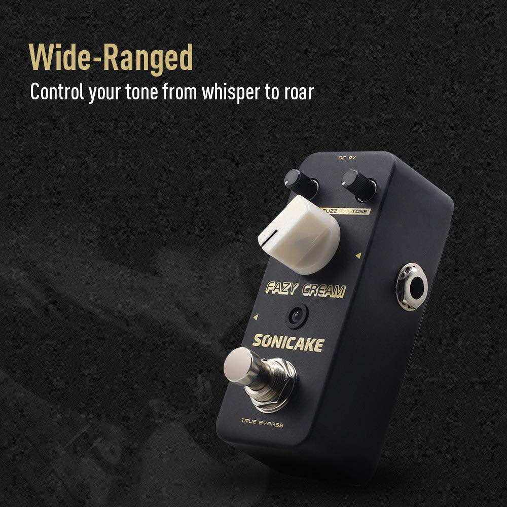 SONICAKE Fuzz Guitar Effect Pedal, Vintage Mini Fuzzy Pedal for Electric Guitar, Classic Muff Sound True Bypass - Fazy Cream